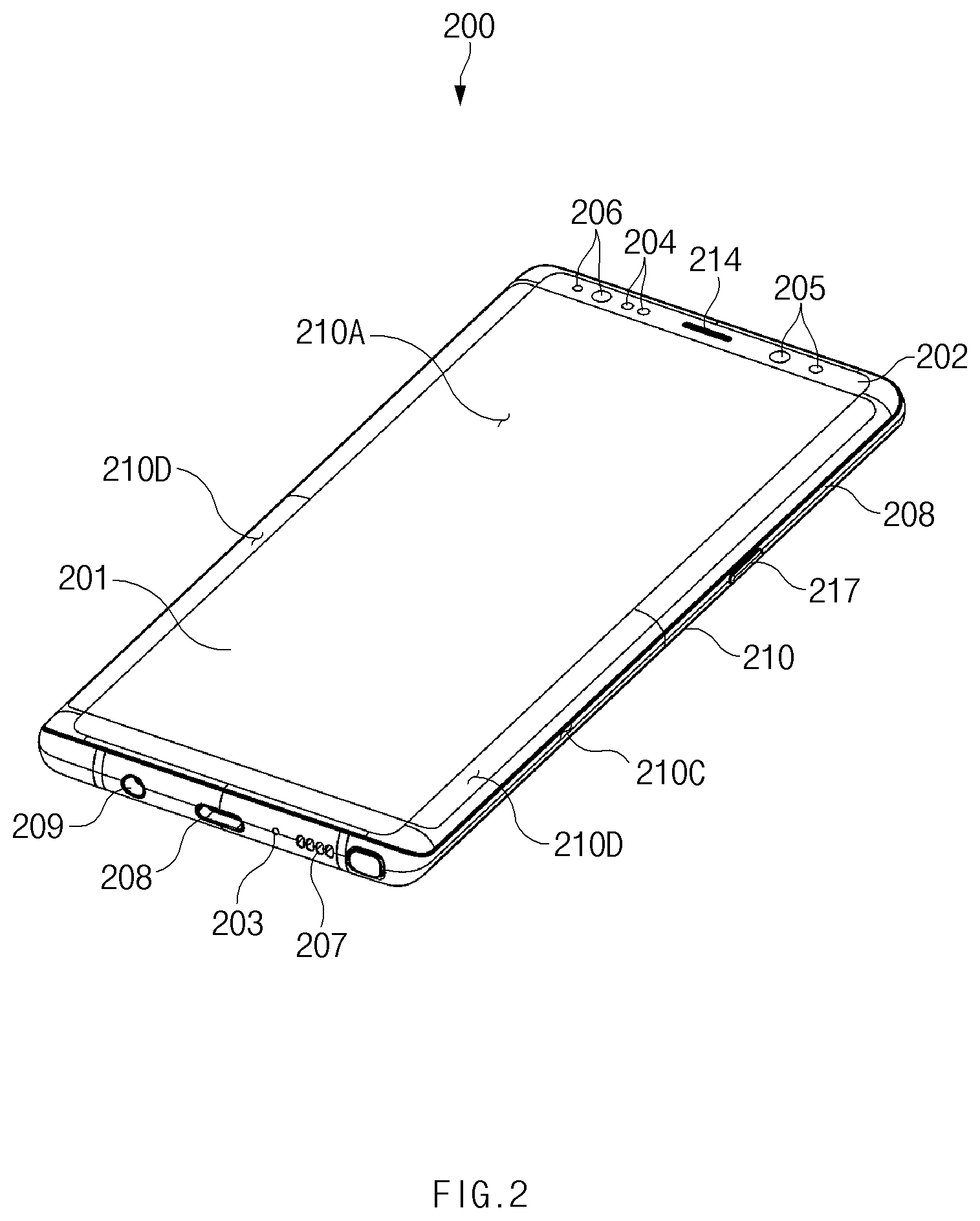 Patent US11785709 Figure 2 – Antenna module and electronic device including 1HE same
