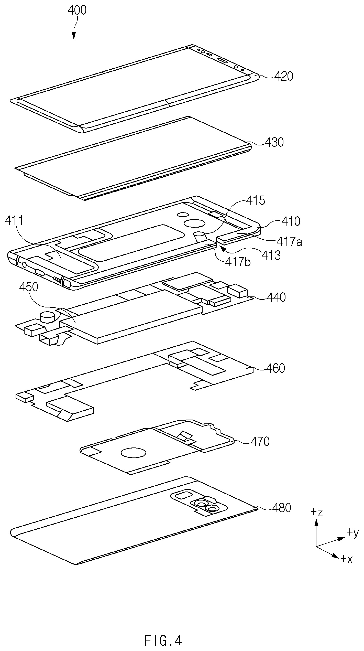 Patent US11785709 Figure 4 – Antenna module and electronic device including 1HE same