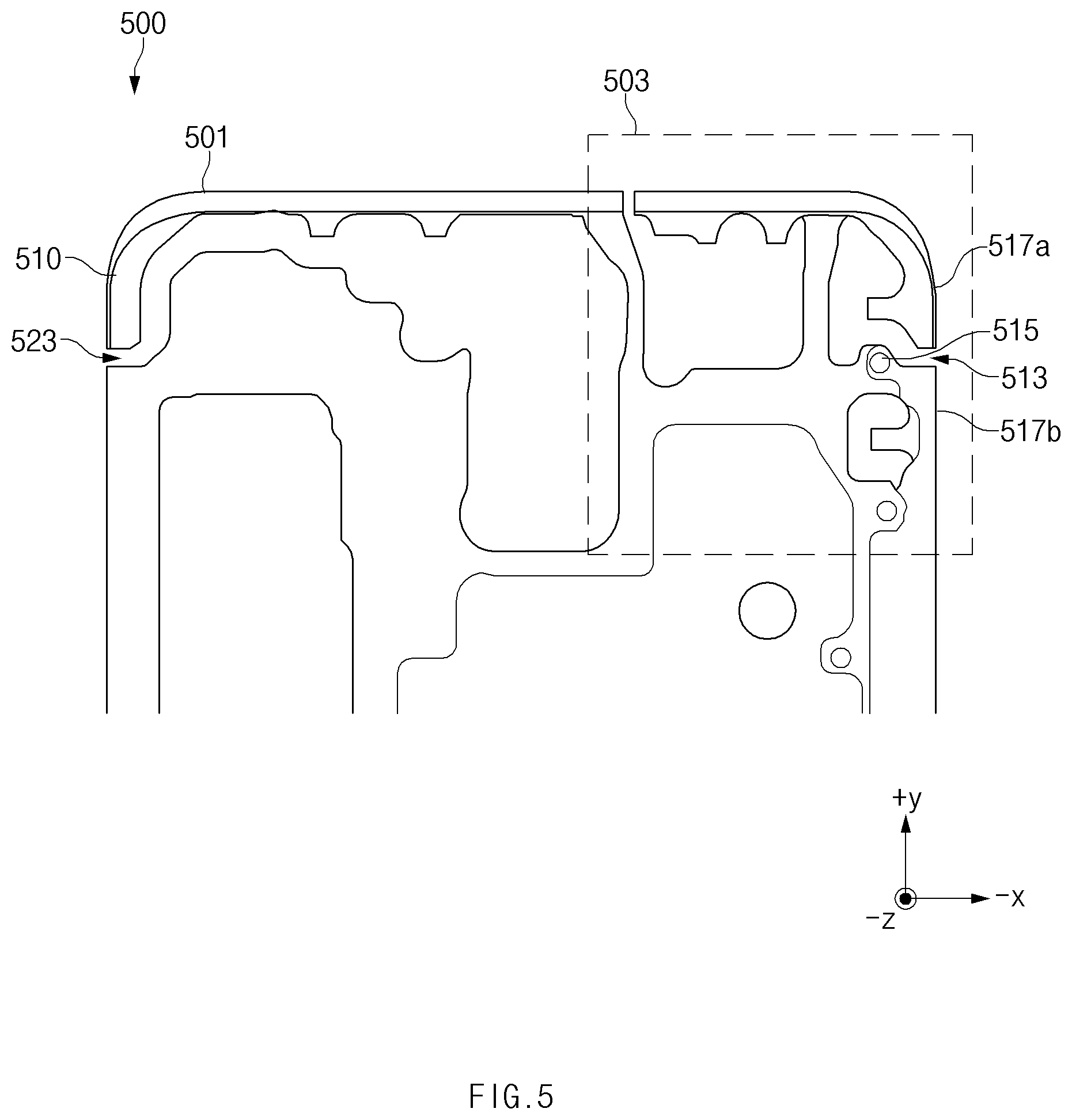 Patent US11785709 Figure 5 – Antenna module and electronic device including 1HE same