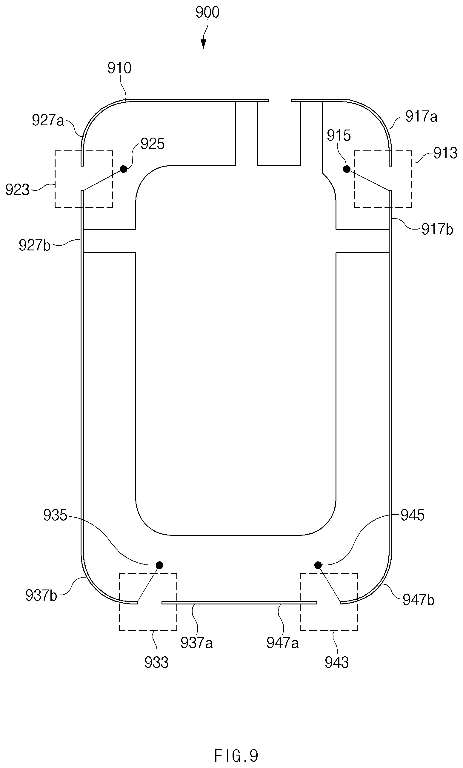 Patent US11785709 Figure 9 – Antenna module and electronic device including 1HE same