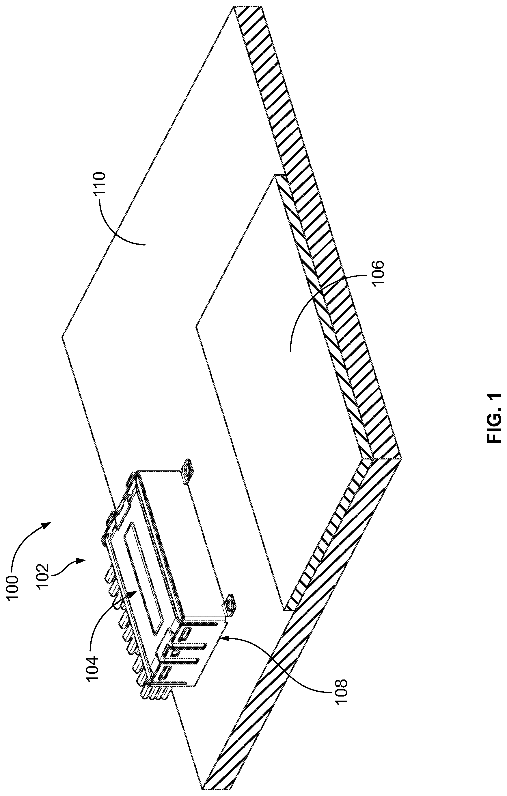 Patent US11785731 Figure 1 – Cable assembly for a cable connector module