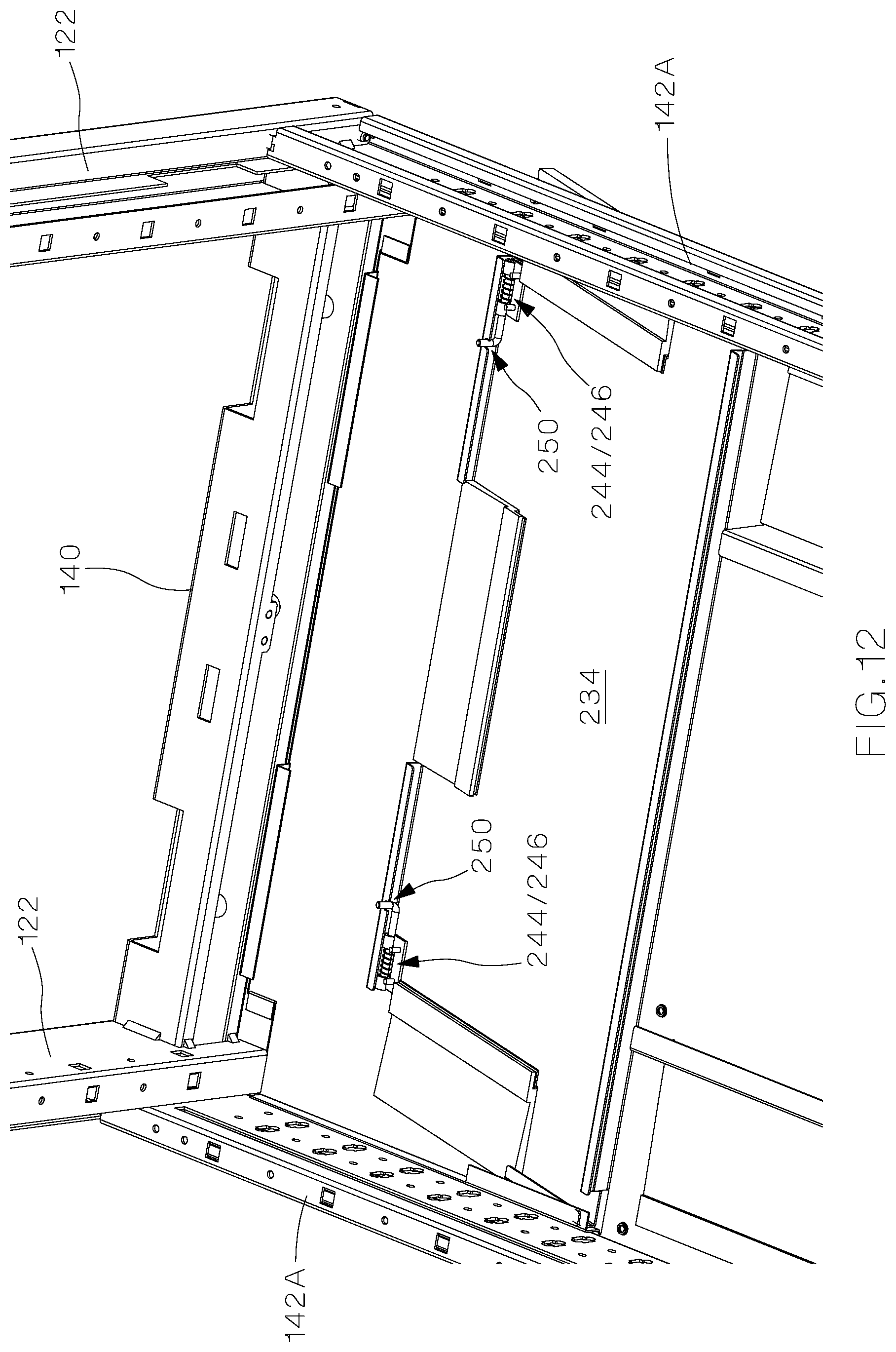 Patent US11785734 Figure 12 – Data center cabinet and top caps for a data center cabinet