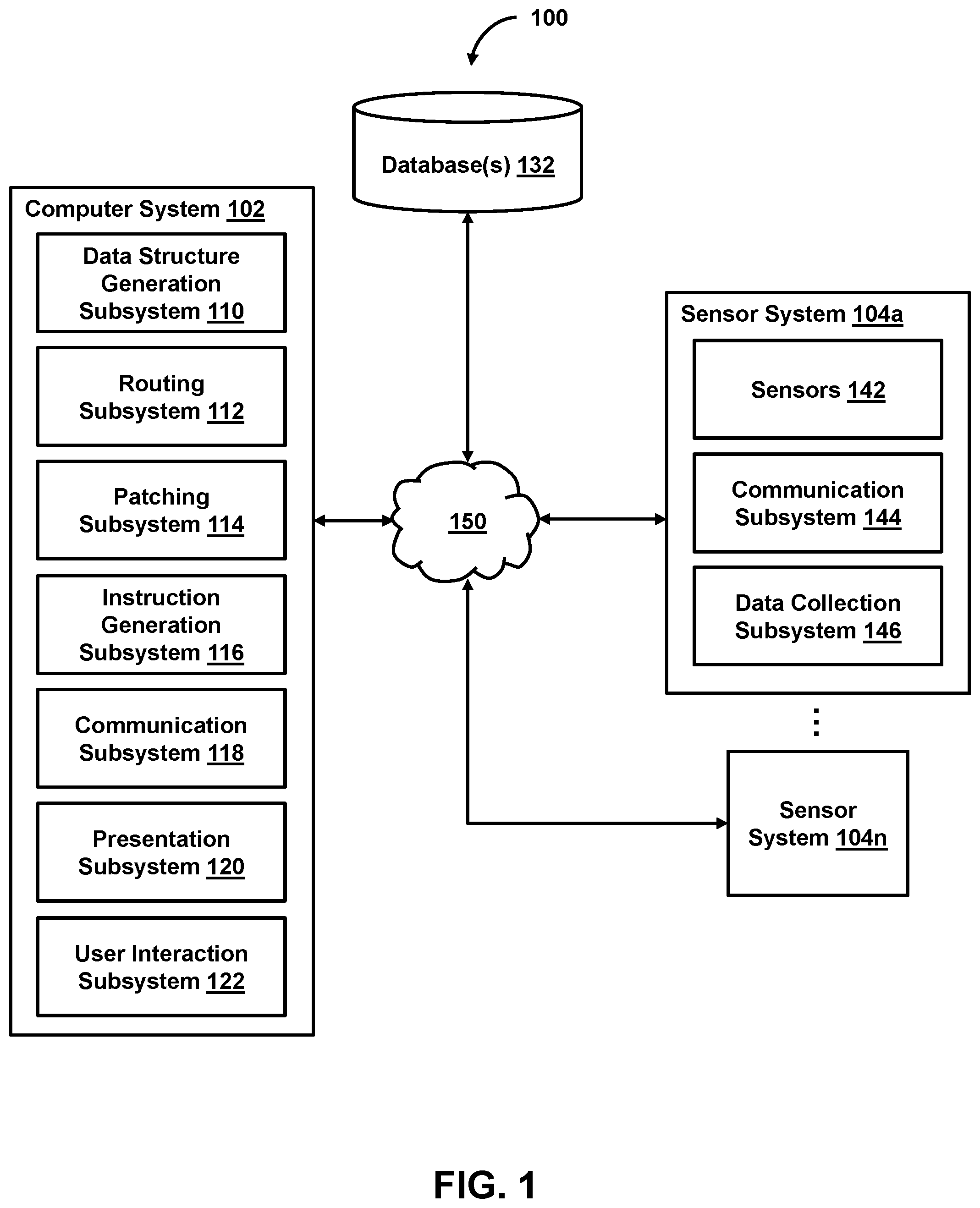 Patent US11785735 Figure 1 – Intelligent cable patching of racks to facilitate cable installation