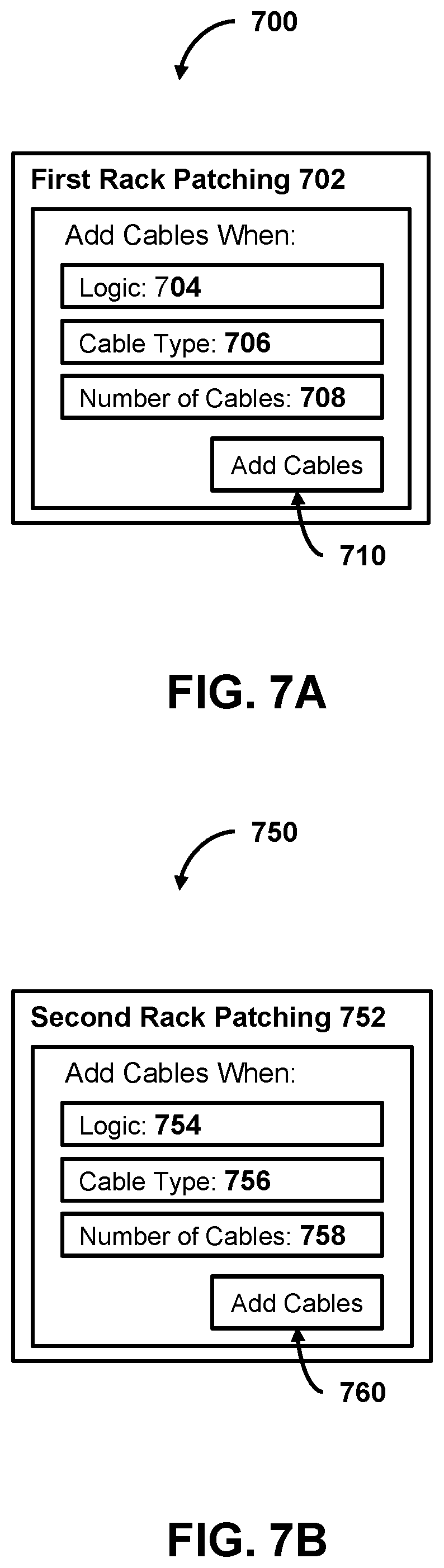 Patent US11785735 Figure 7 – Intelligent cable patching of racks to facilitate cable installation