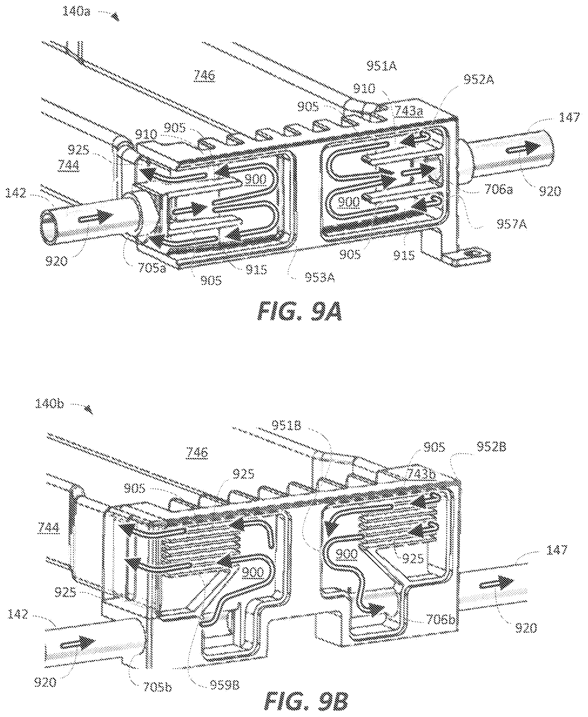 Patent US11785743 Figure 9 – Temperature control of closely packed electronic assemblies