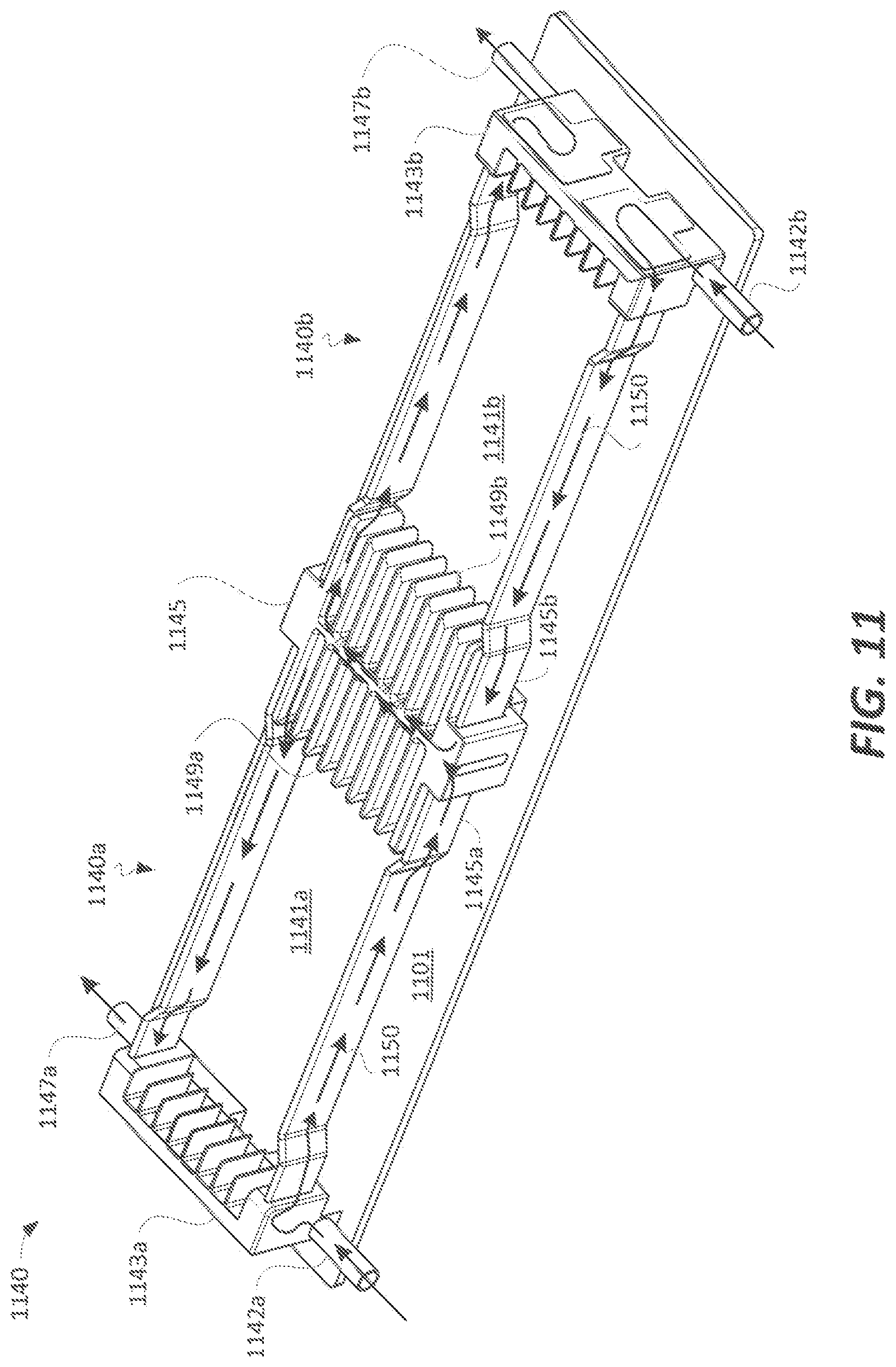 Patent US11785743 Figure 11 – Temperature control of closely packed electronic assemblies