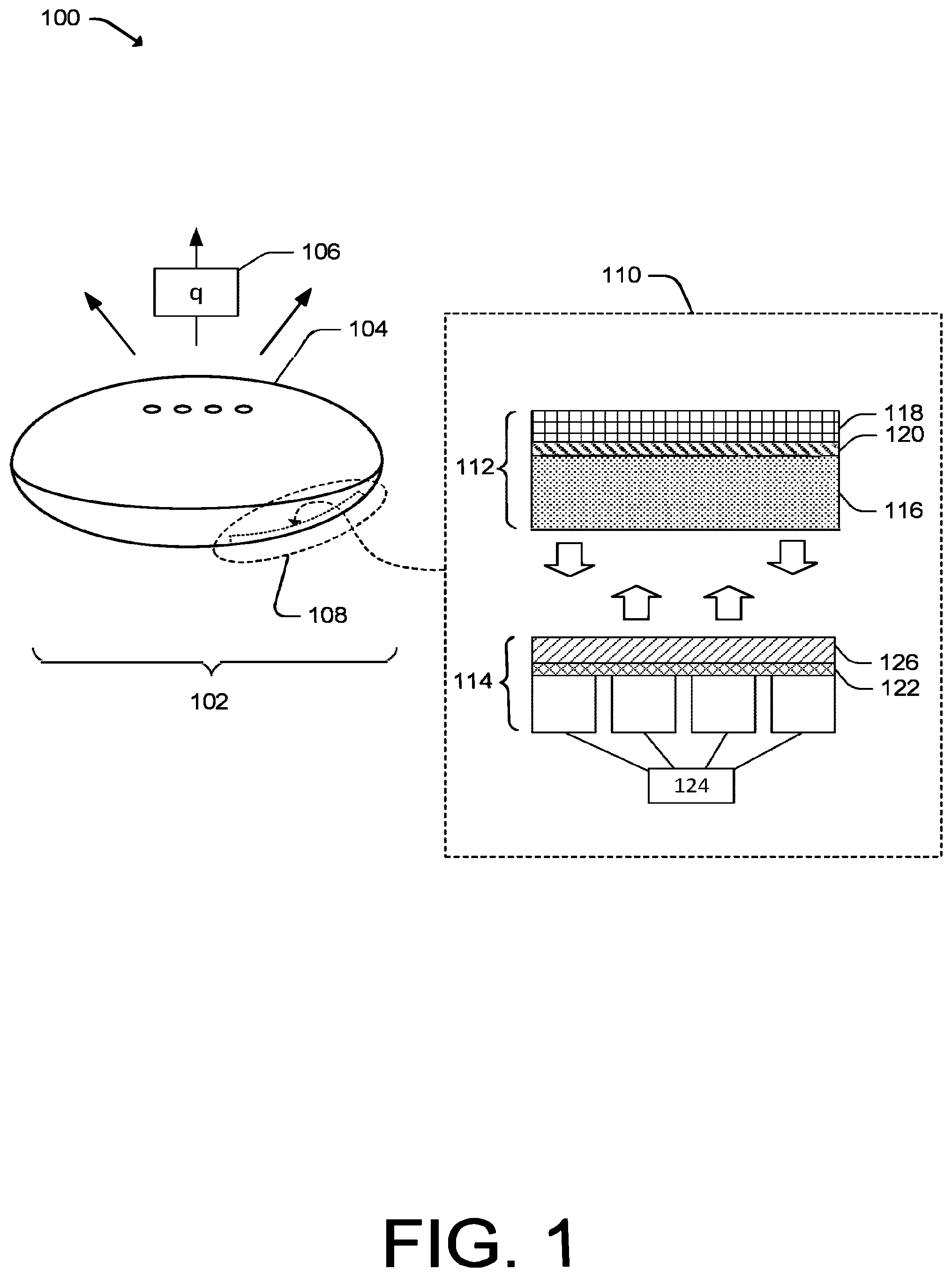 Patent US11785744 Figure 1 – Reinforced graphite heat-spreader for a housing surface of an electronic device