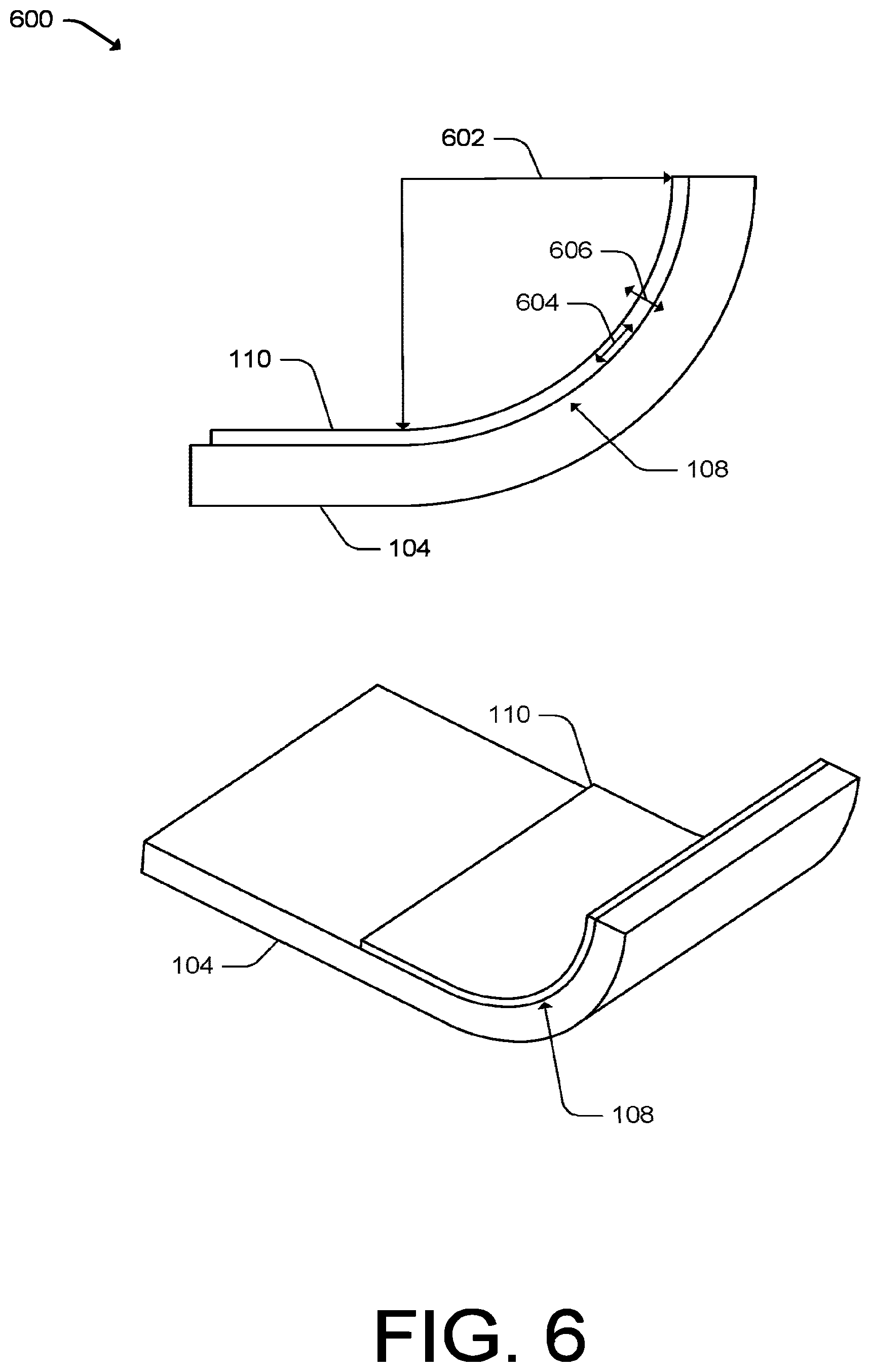 Patent US11785744 Figure 6 – Reinforced graphite heat-spreader for a housing surface of an electronic device