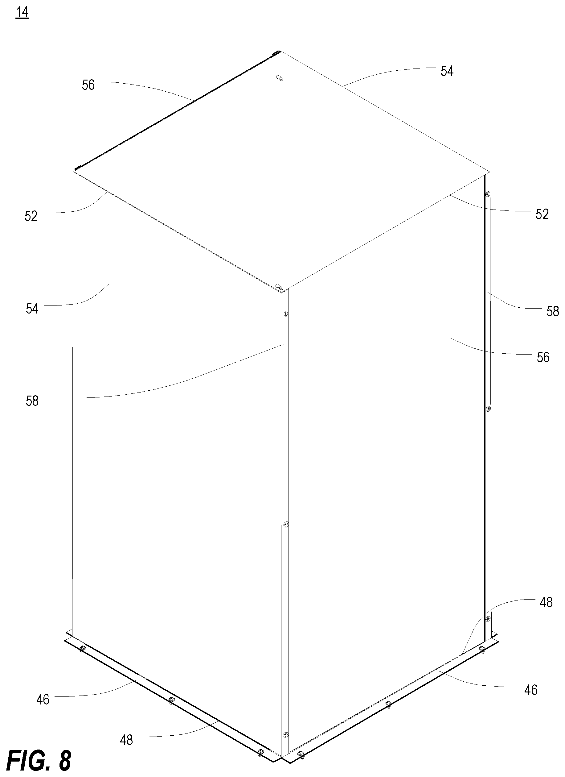 Patent US11785745 Figure 8 – Vertical exhaust duct for electronic equipment enclosure
