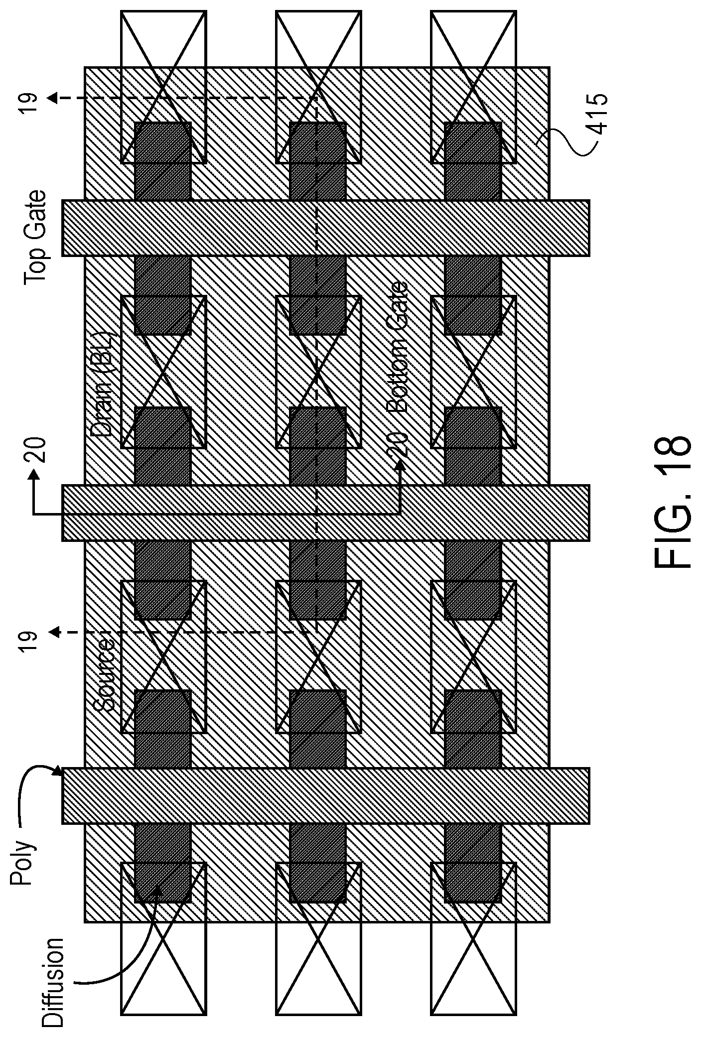 Patent US11785759 Figure 15 – Floating body memory cell having gates favoring different conductivity type regions