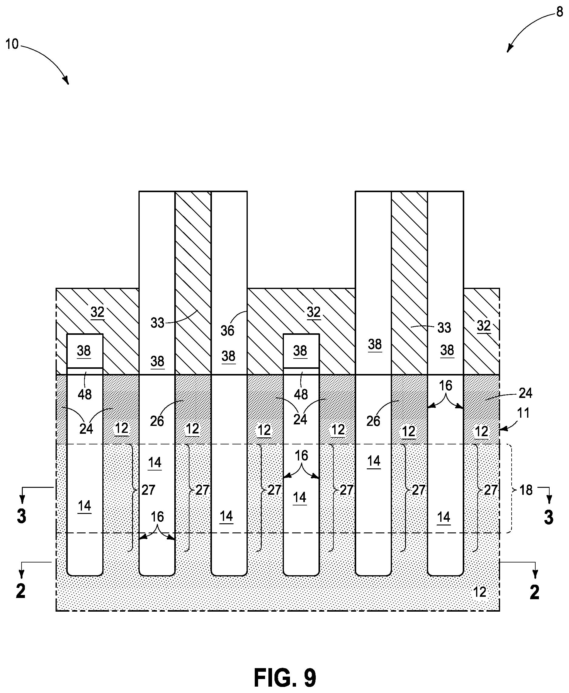 Patent US11785762 Figure 9 – Memory circuitry and method used in forming memory circuitry