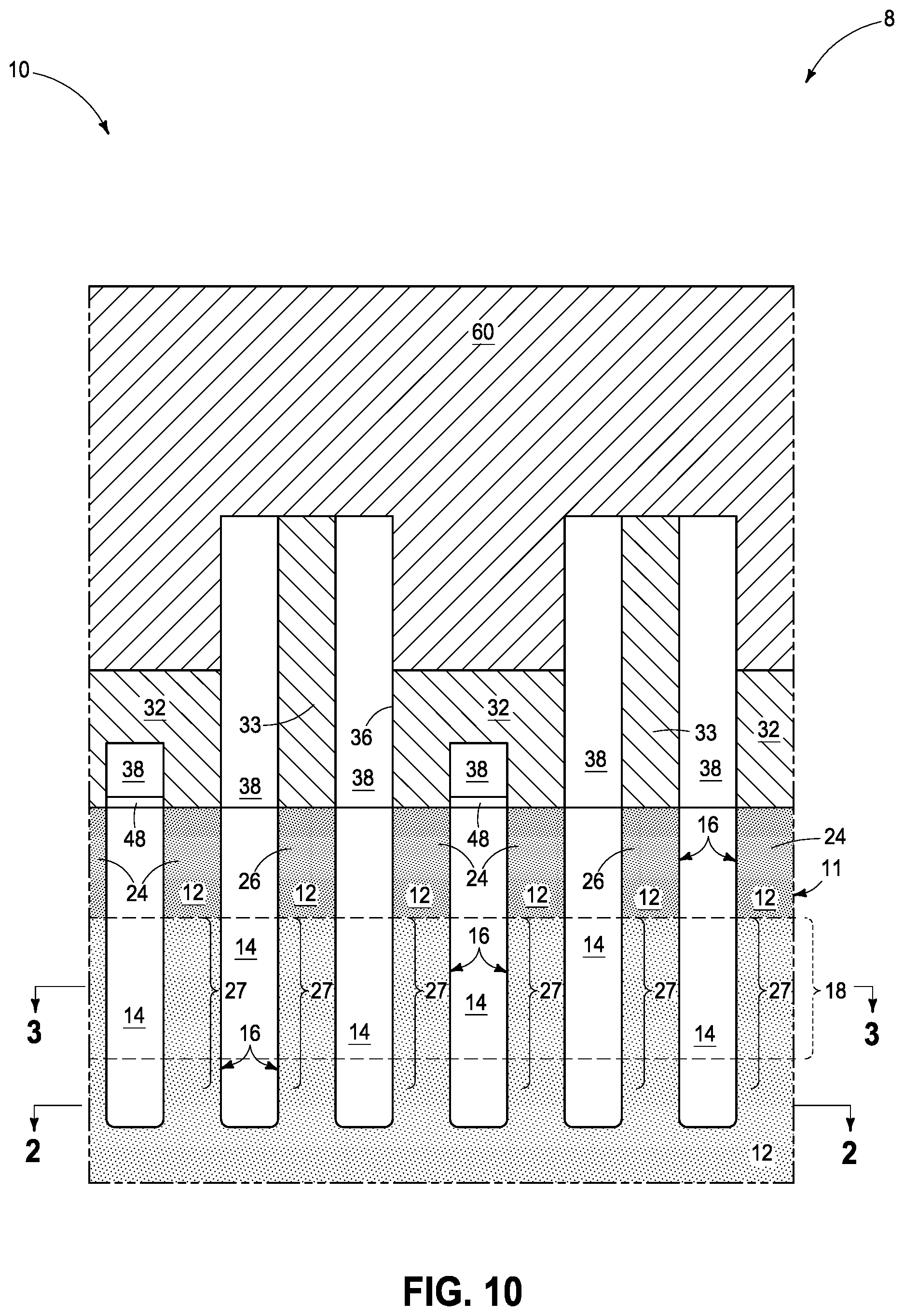 Patent US11785762 Figure 10 – Memory circuitry and method used in forming memory circuitry