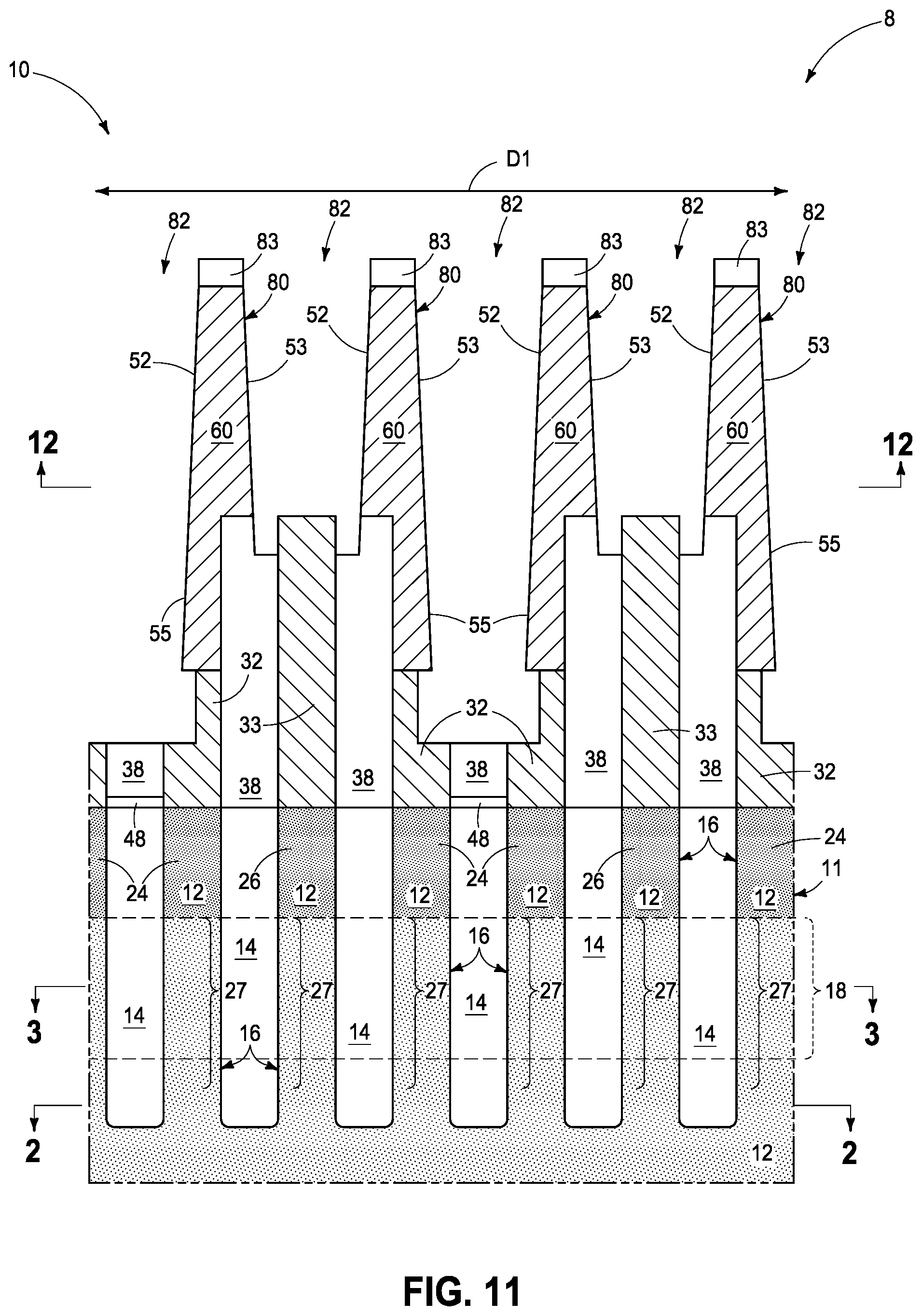 Patent US11785762 Figure 11 – Memory circuitry and method used in forming memory circuitry