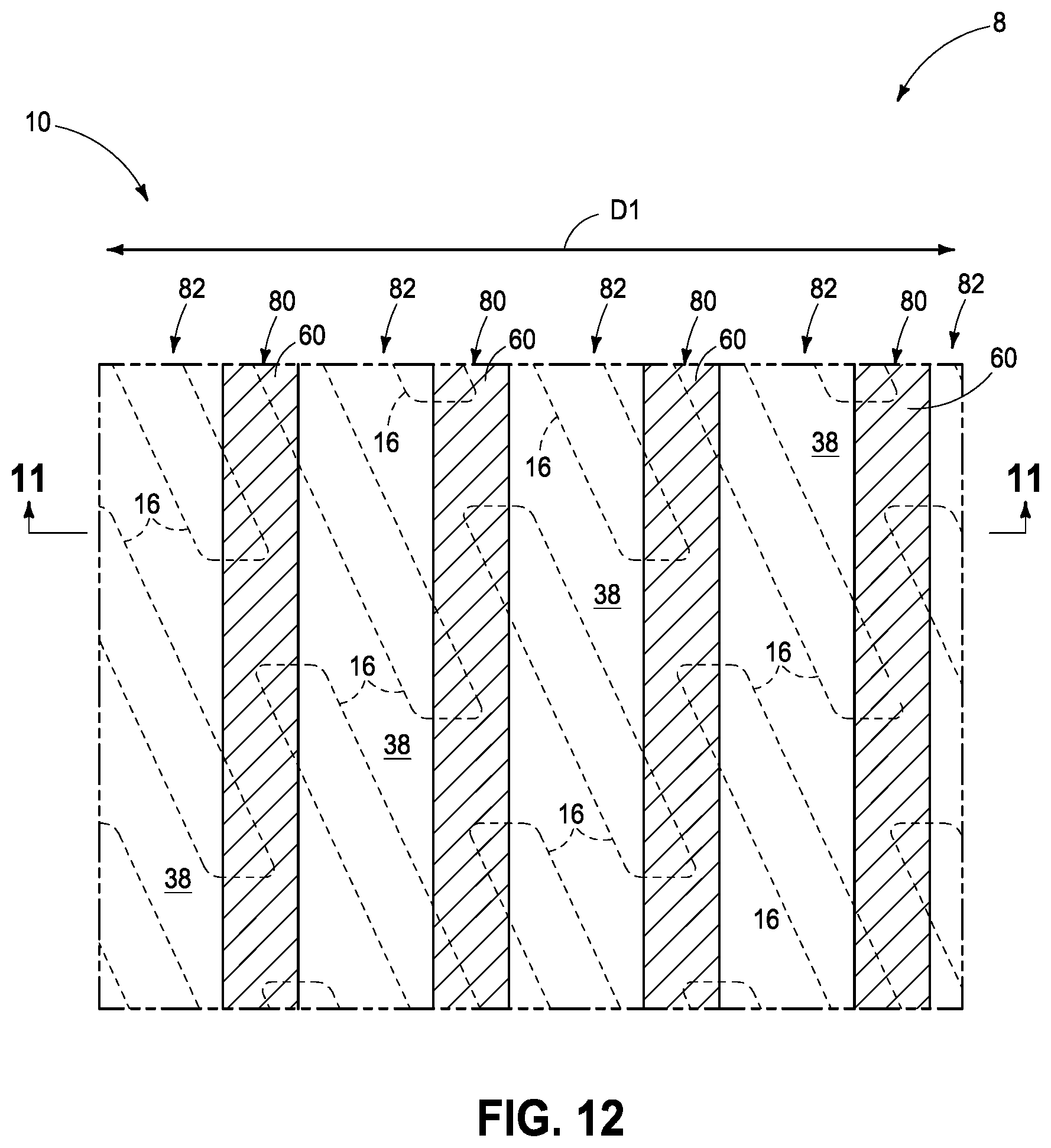 Patent US11785762 Figure 12 – Memory circuitry and method used in forming memory circuitry