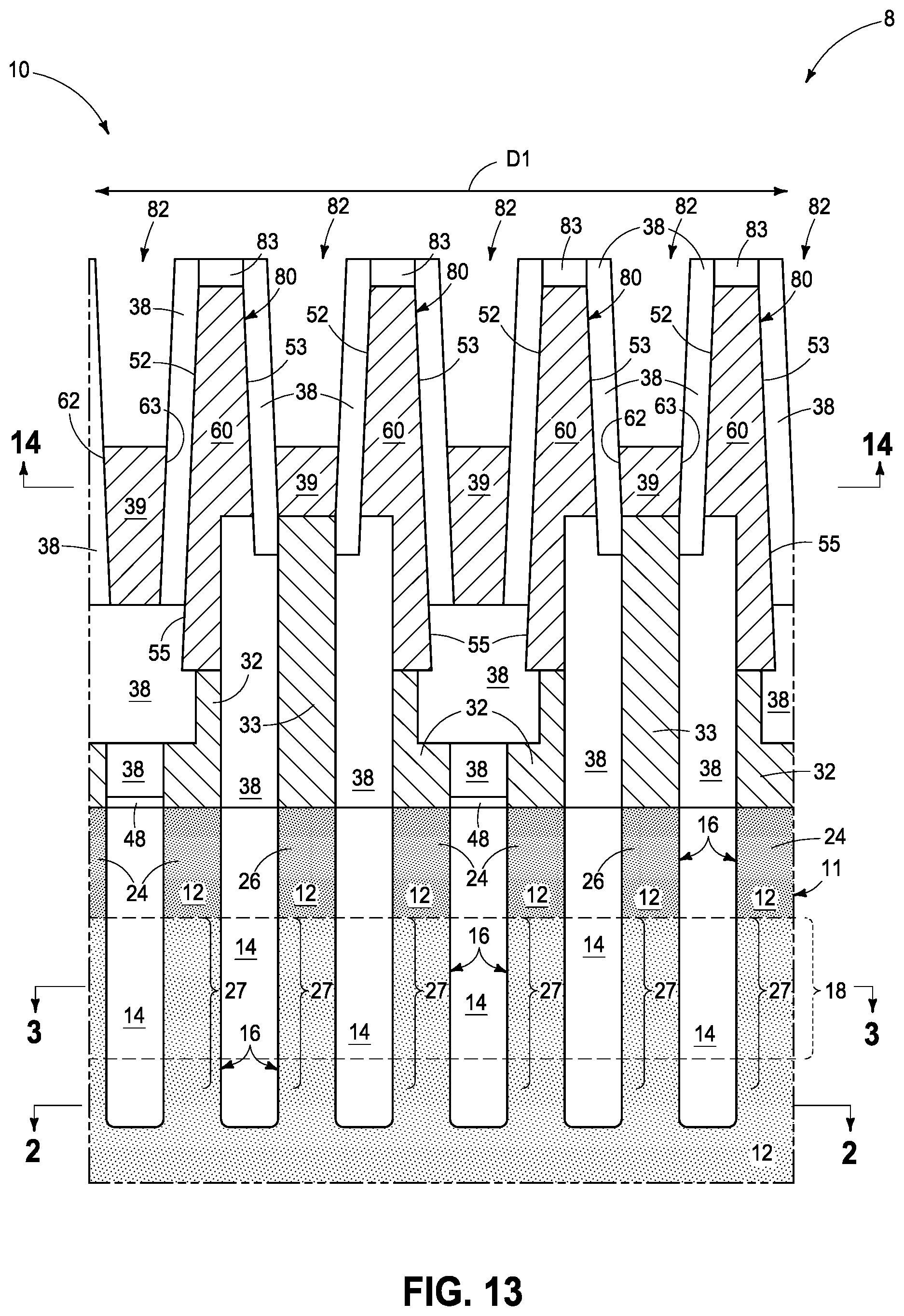 Patent US11785762 Figure 13 – Memory circuitry and method used in forming memory circuitry