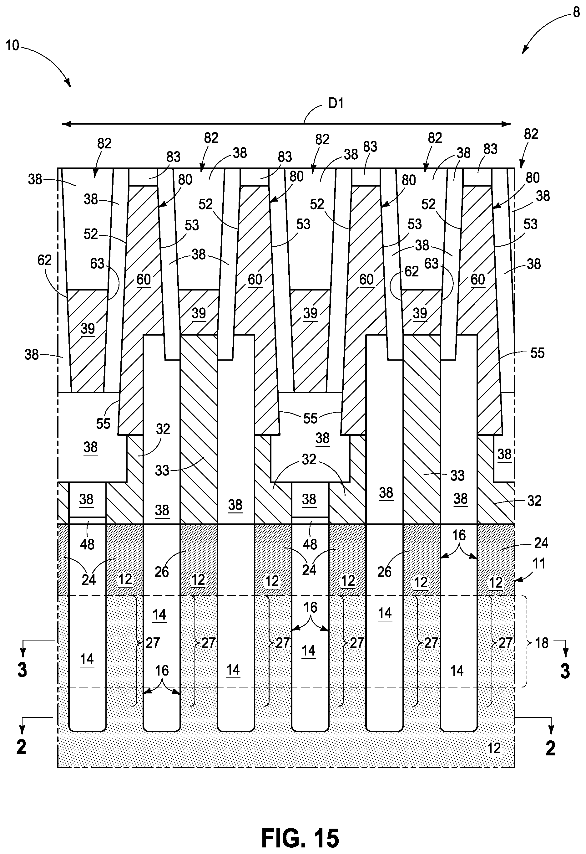 Patent US11785762 Figure 15 – Memory circuitry and method used in forming memory circuitry