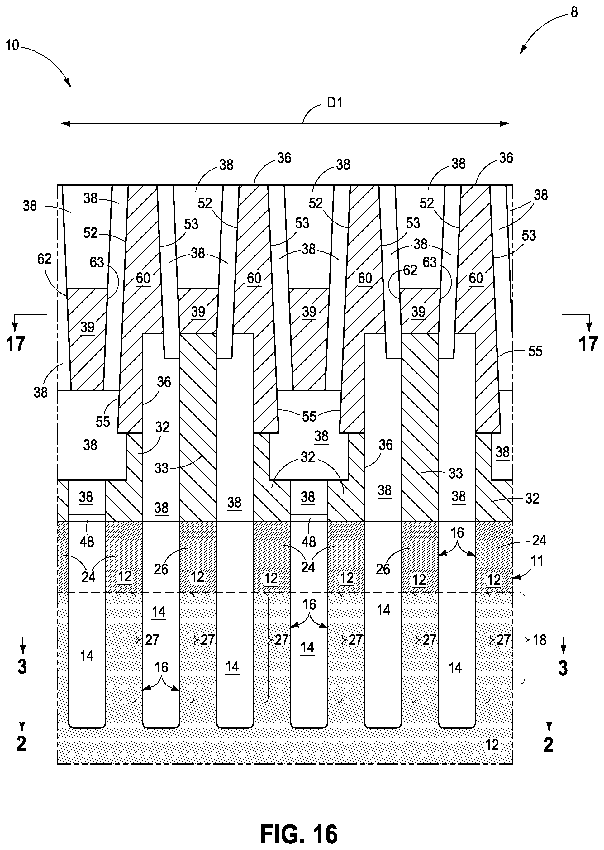 Patent US11785762 Figure 16 – Memory circuitry and method used in forming memory circuitry