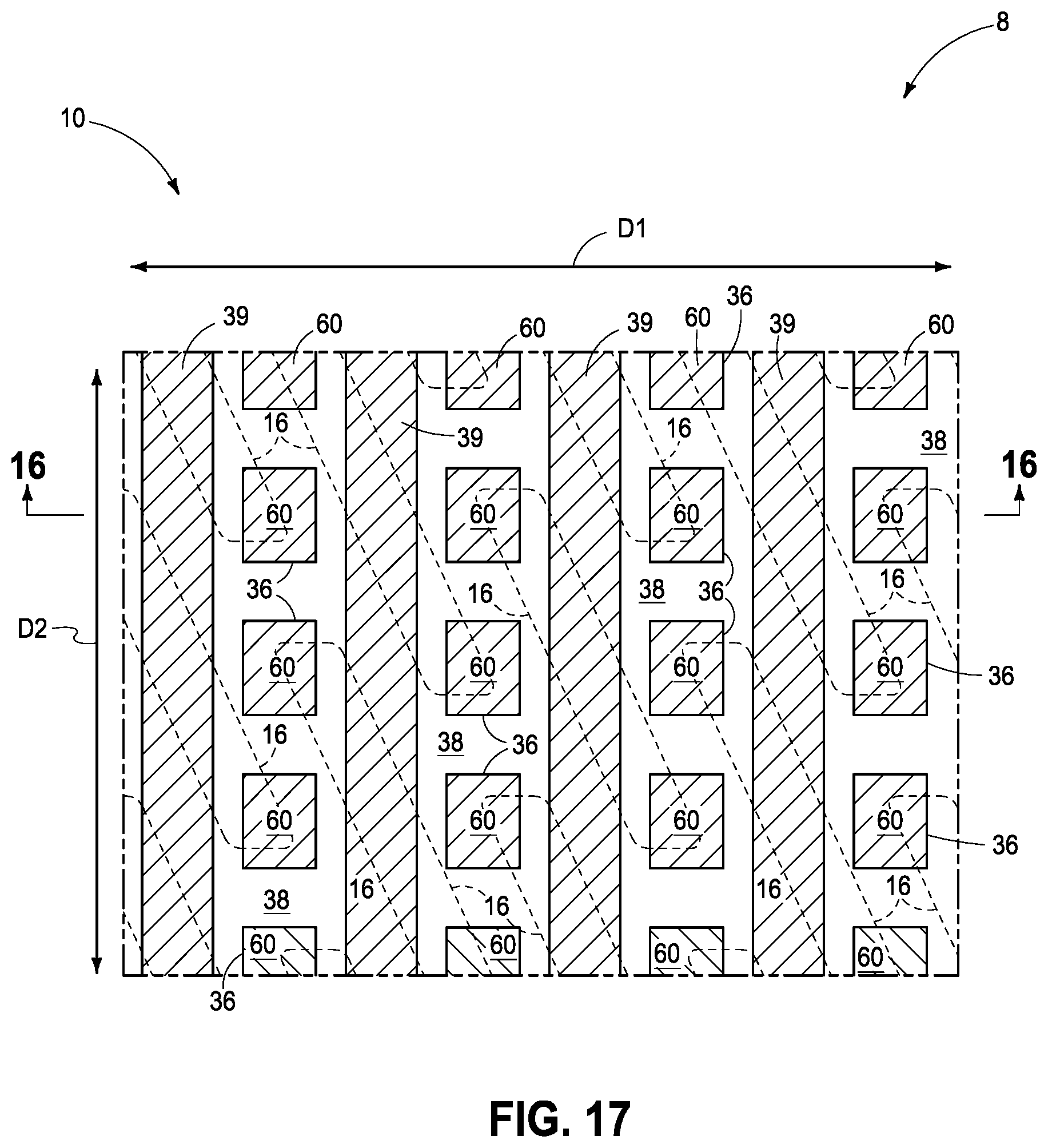 Patent US11785762 Figure 17 – Memory circuitry and method used in forming memory circuitry