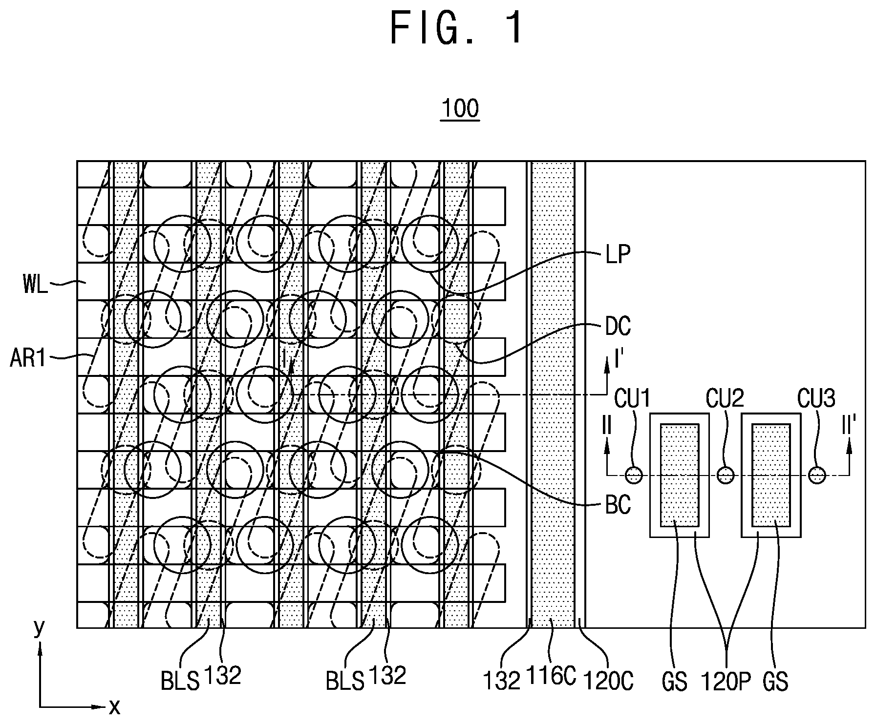 Patent US11785763 Figure 1 – Semiconductor devices having contact plugs