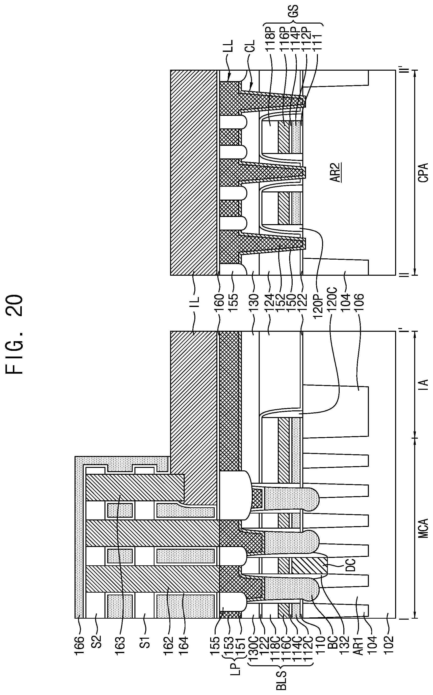Patent US11785763 Figure 18 – Semiconductor devices having contact plugs