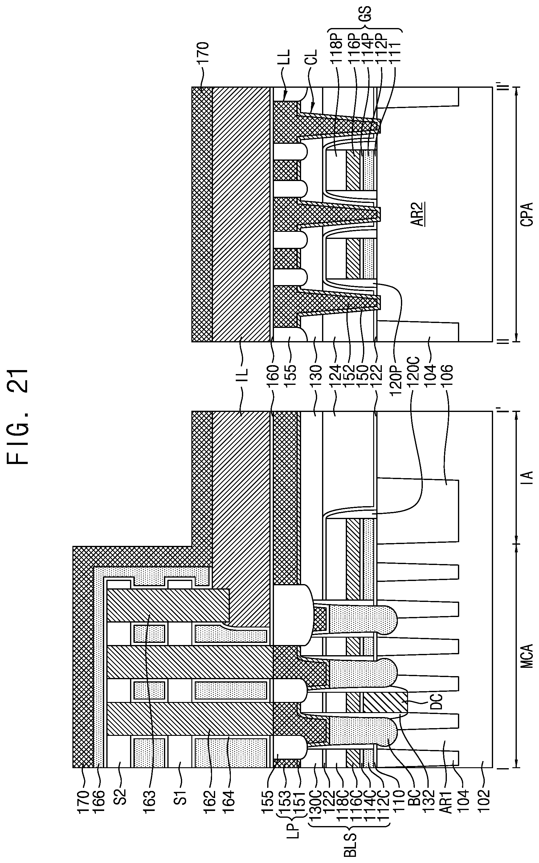 Patent US11785763 Figure 19 – Semiconductor devices having contact plugs