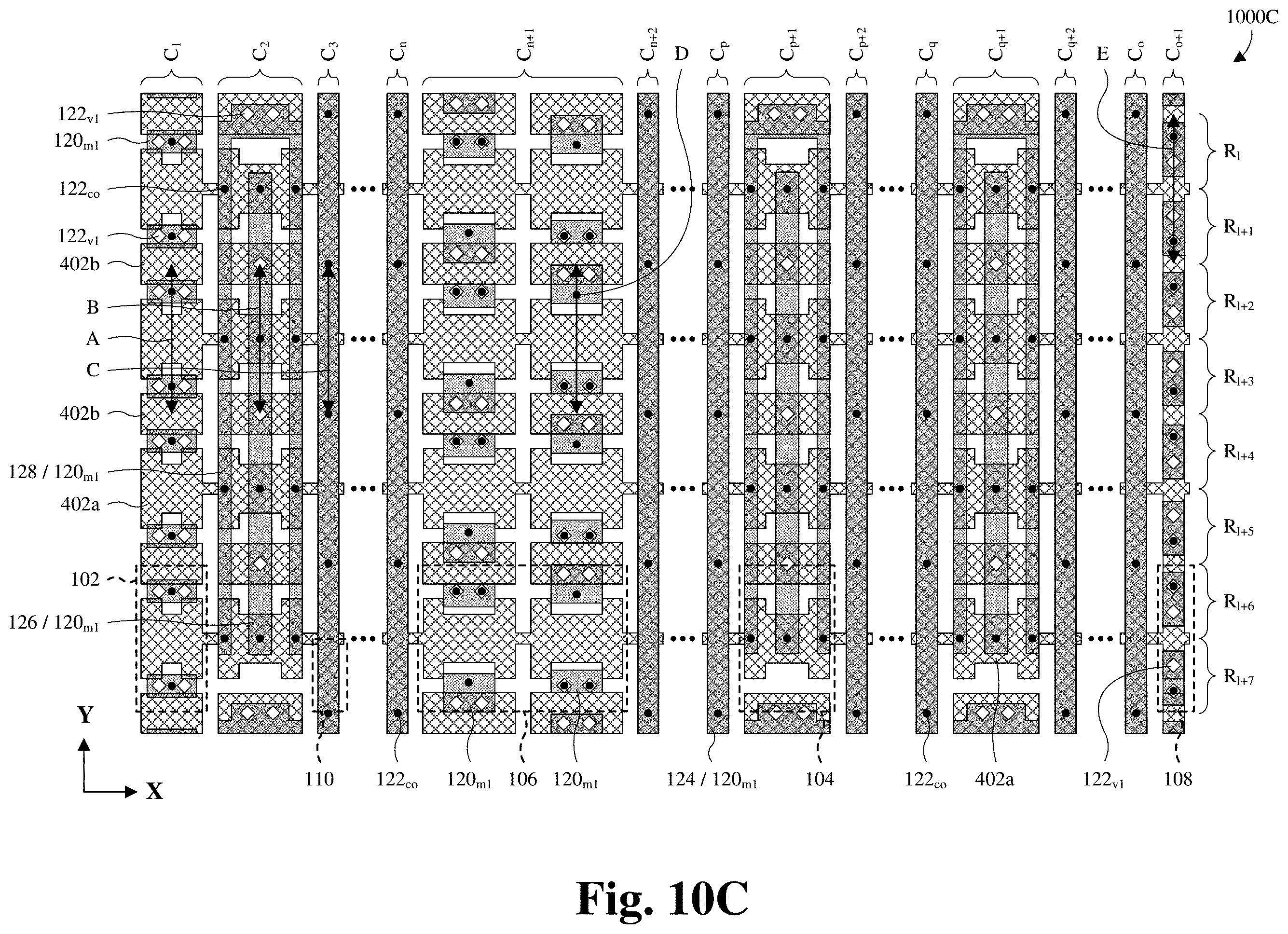 Patent US11785770 Figure 12 – Strap-cell architecture for embedded memory
