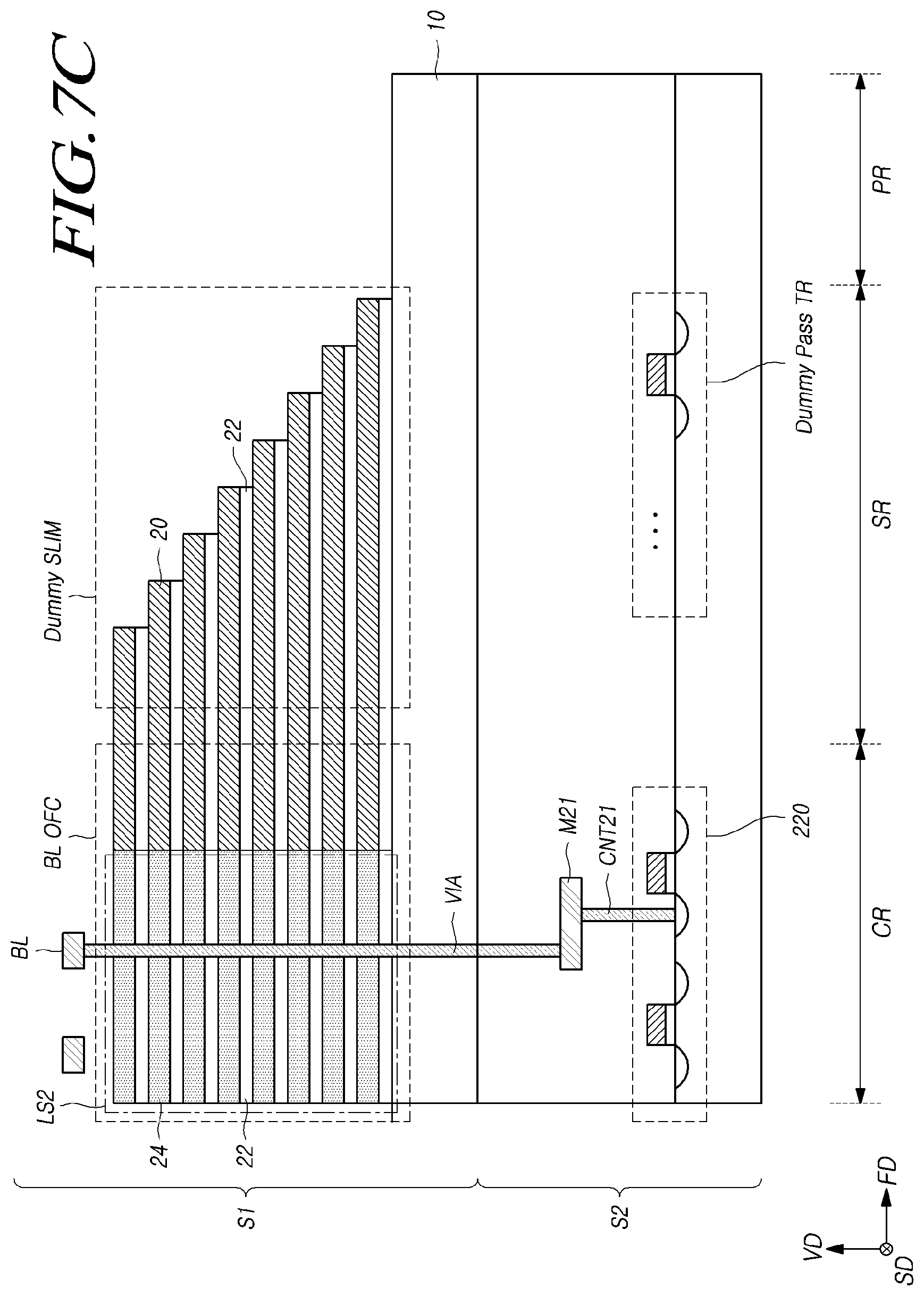 Patent US11785771 Figure 9 – Semiconductor memory device having cell units and via regions with a different width