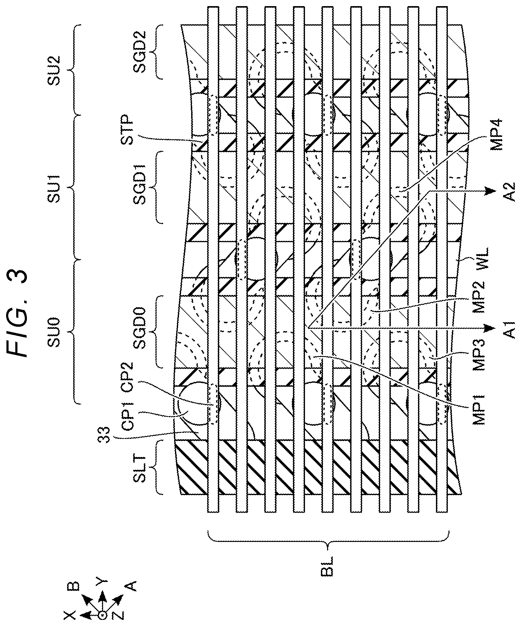 Patent US11785773 Figure 3 – Semiconductor storage device and method for manufacturing the same