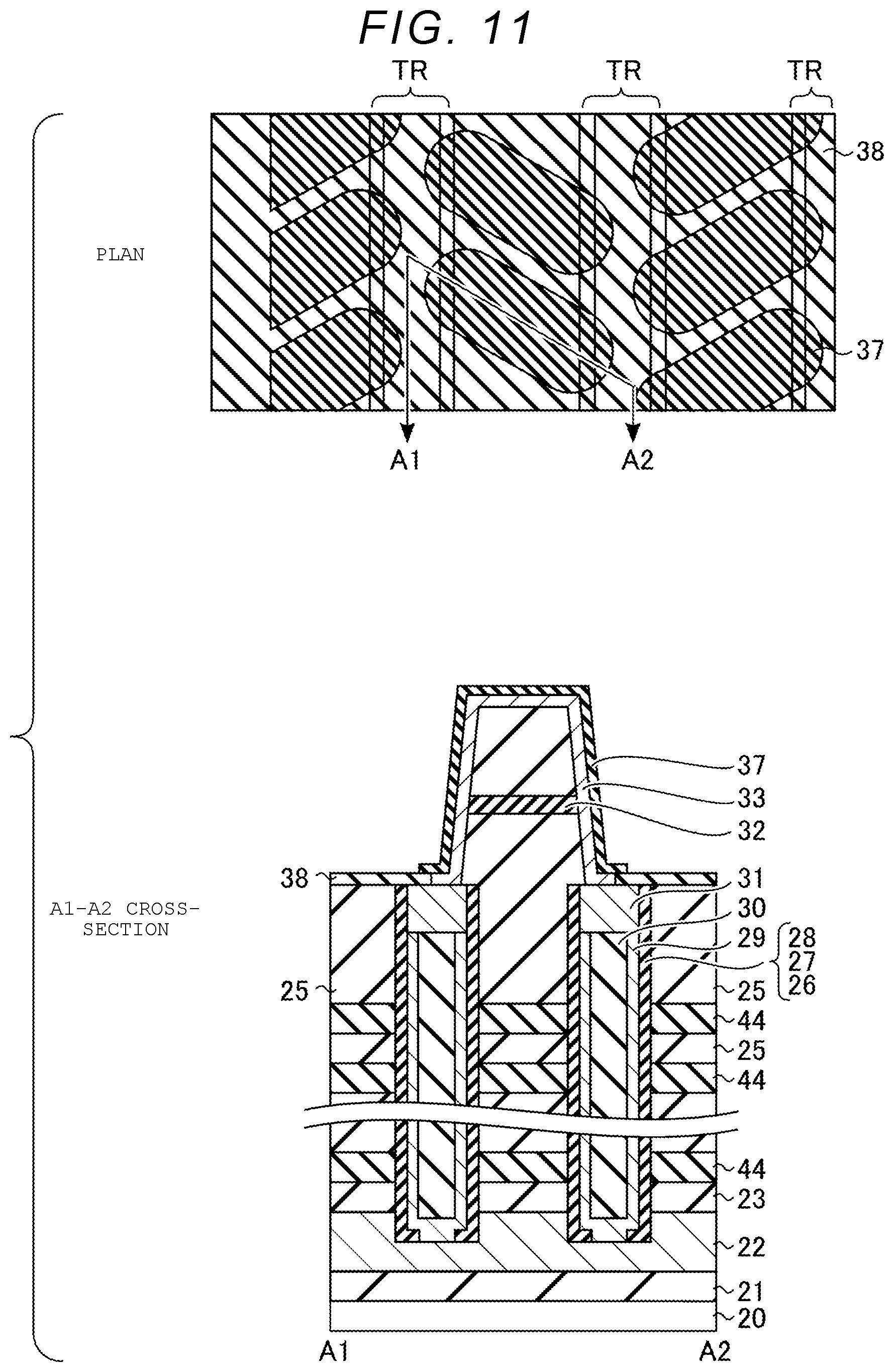 Patent US11785773 Figure 11 – Semiconductor storage device and method for manufacturing the same
