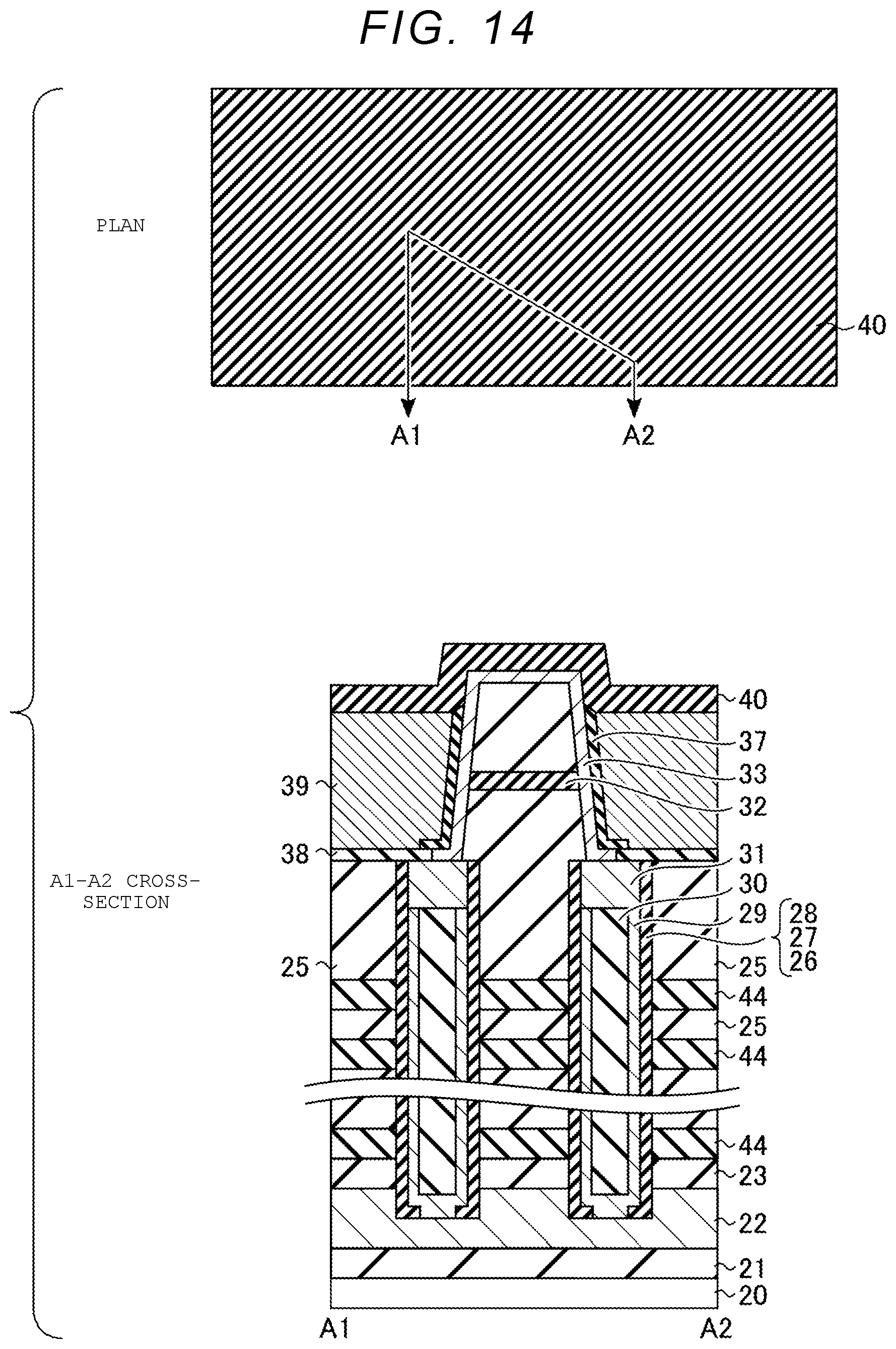 Patent US11785773 Figure 14 – Semiconductor storage device and method for manufacturing the same