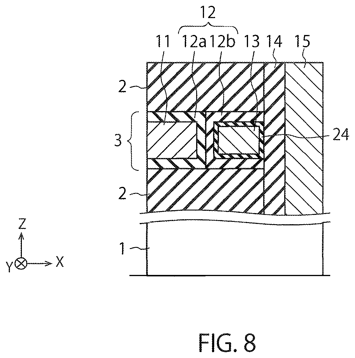 Patent US11785774 Figure 8 – Semiconductor device and method of manufacturing the same