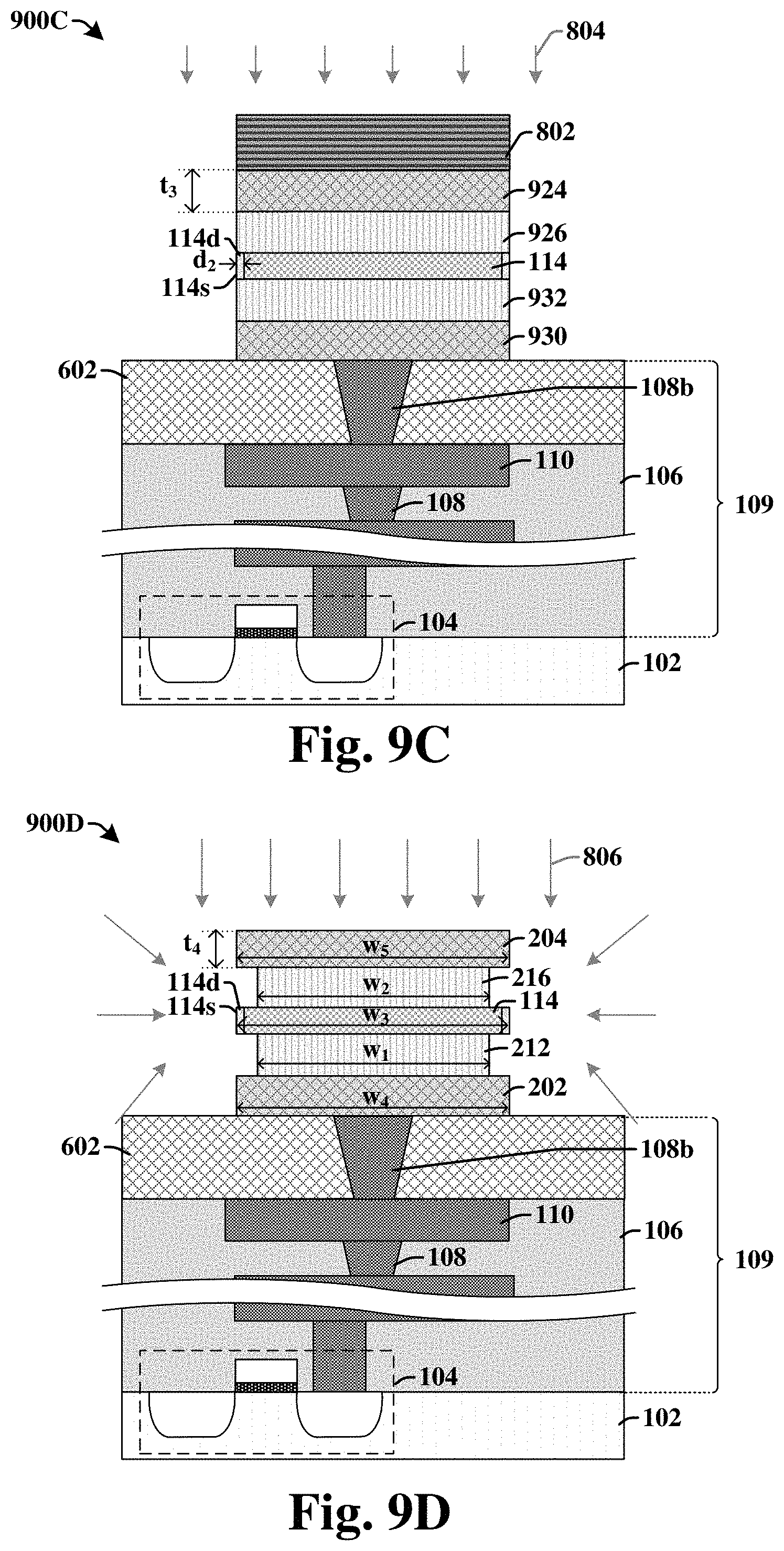 Patent US11785777 Figure 9 – FeRAM MFM structure with selective electrode etch