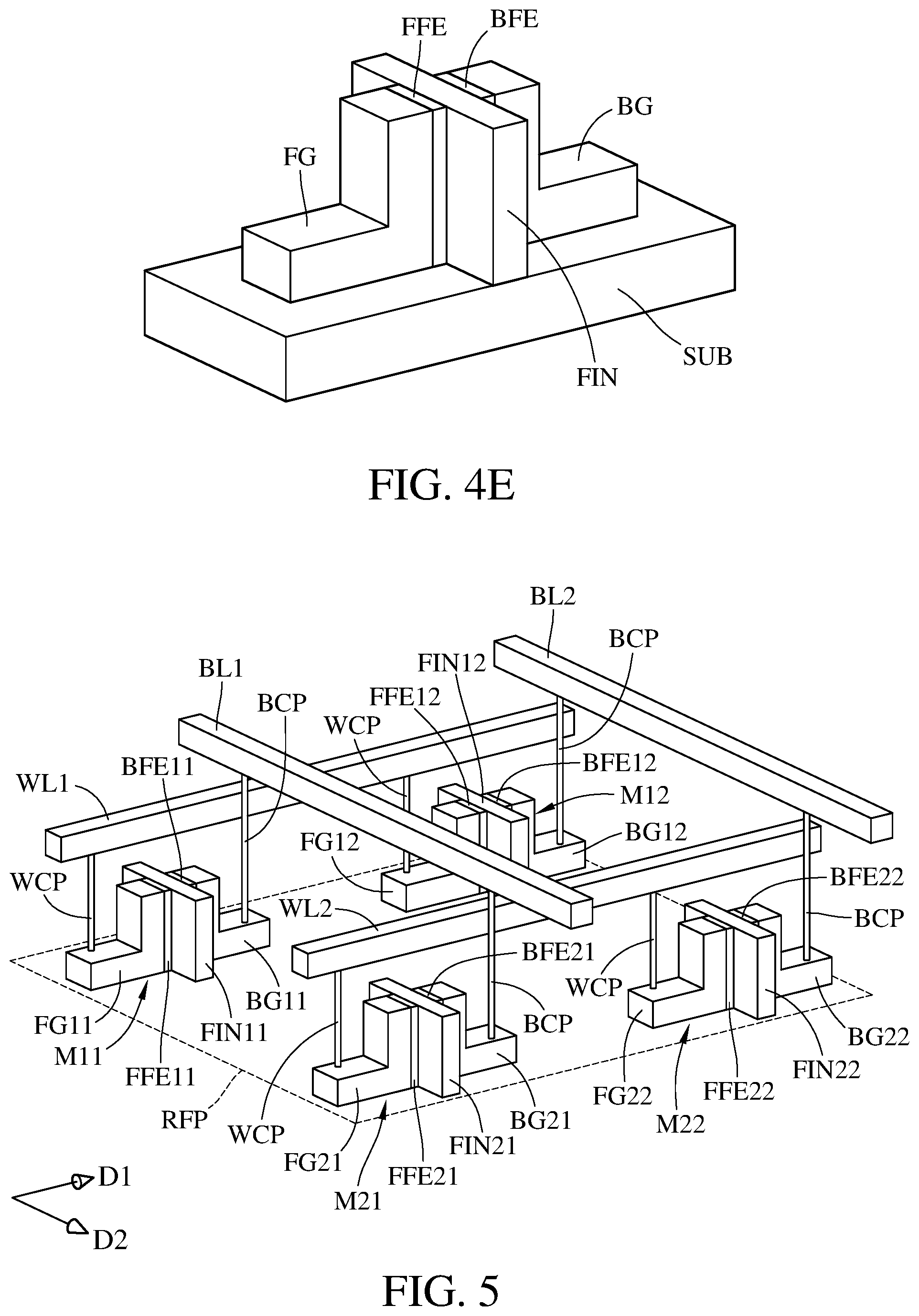 Patent US11785778 Figure 6 – Ferroelectric memory and memory array device with multiple independently controlled gates