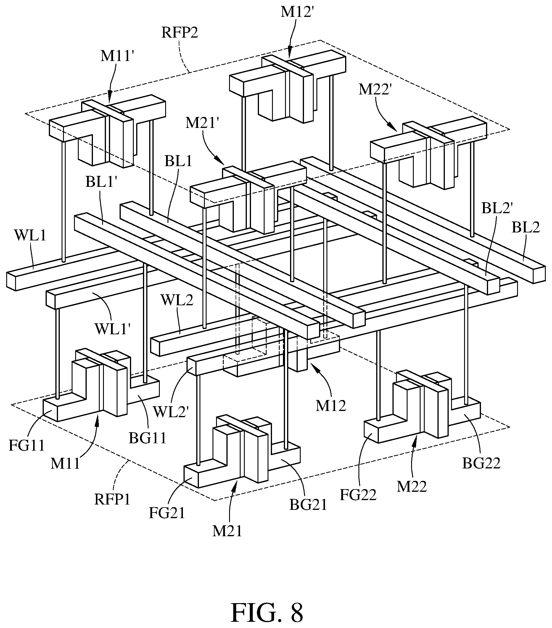 Patent US11785778 Figure 9 – Ferroelectric memory and memory array device with multiple independently controlled gates