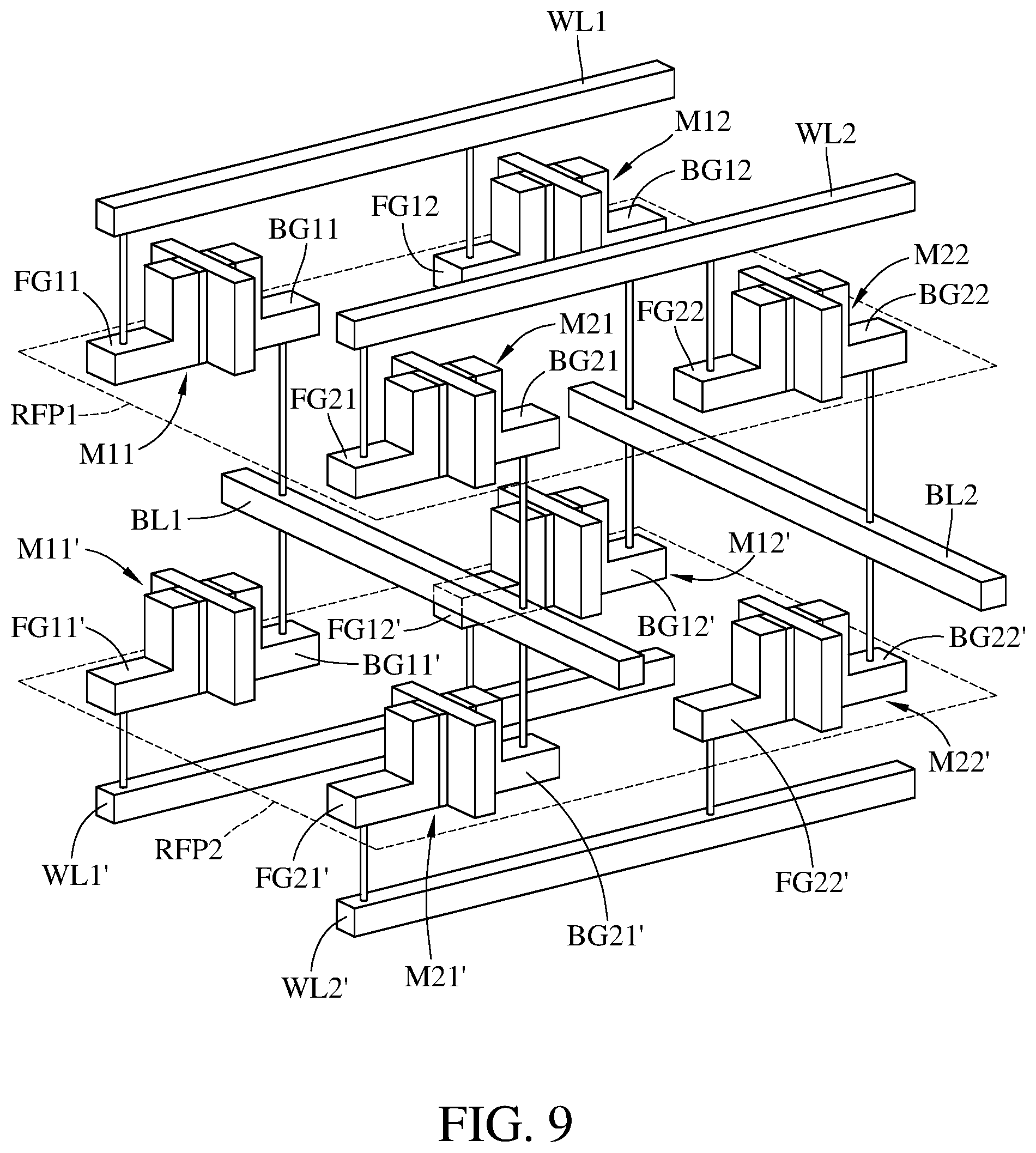 Patent US11785778 Figure 10 – Ferroelectric memory and memory array device with multiple independently controlled gates