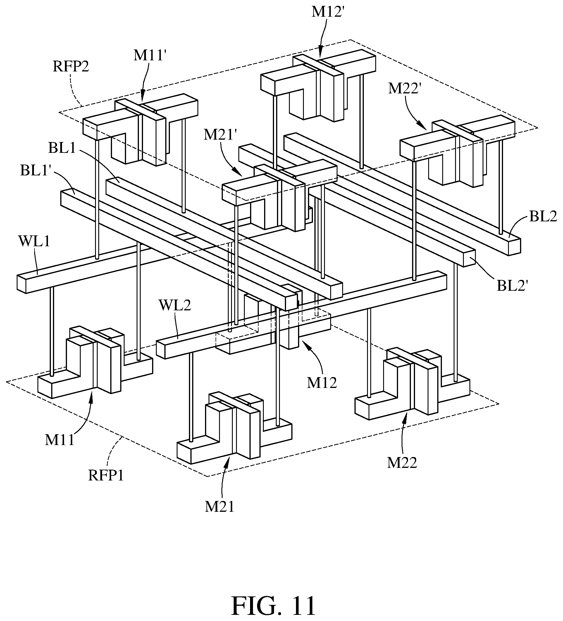 Patent US11785778 Figure 12 – Ferroelectric memory and memory array device with multiple independently controlled gates