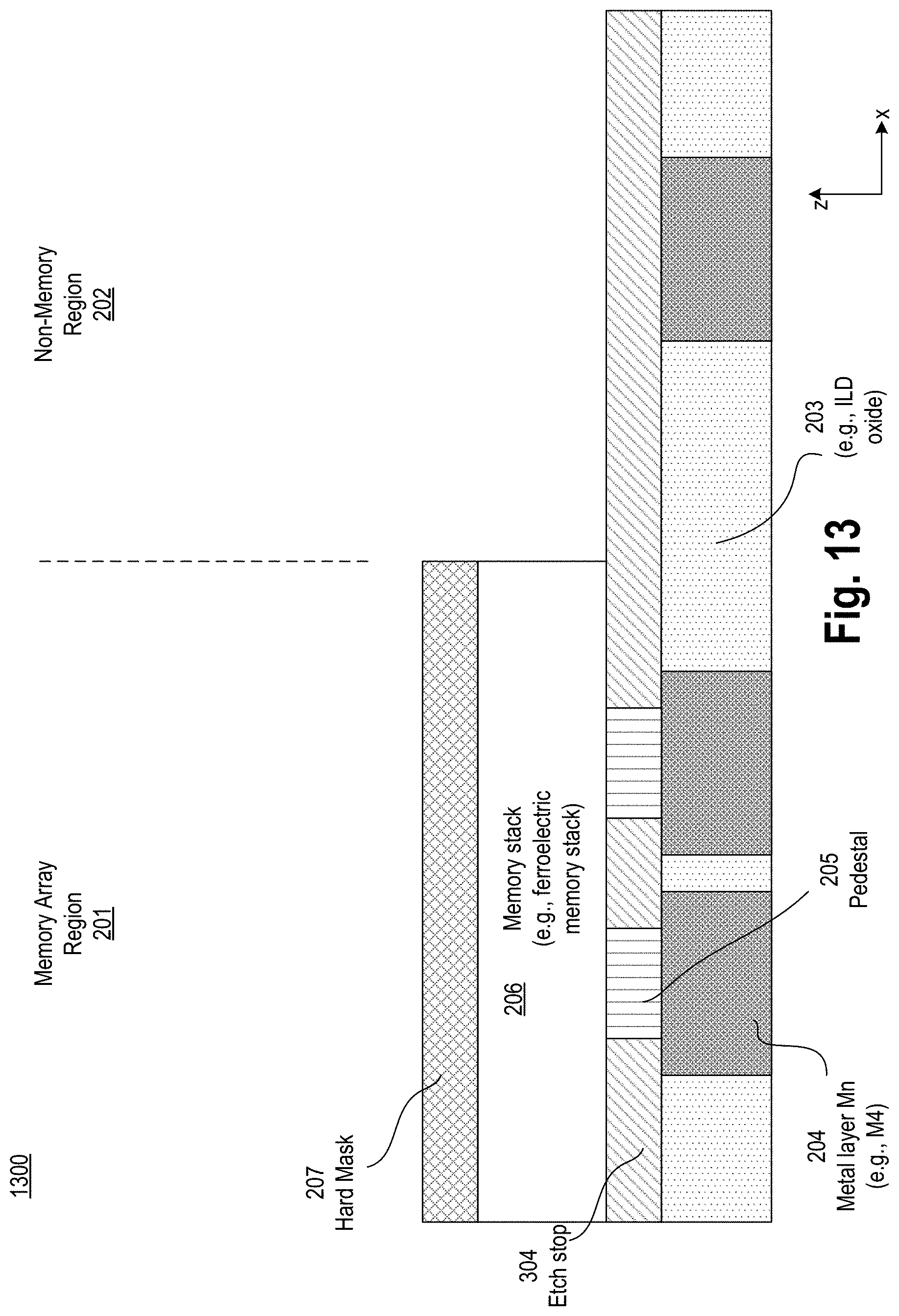 Patent US11785782 Figure 16 – Embedded memory with encapsulation layer adjacent to a memory stack