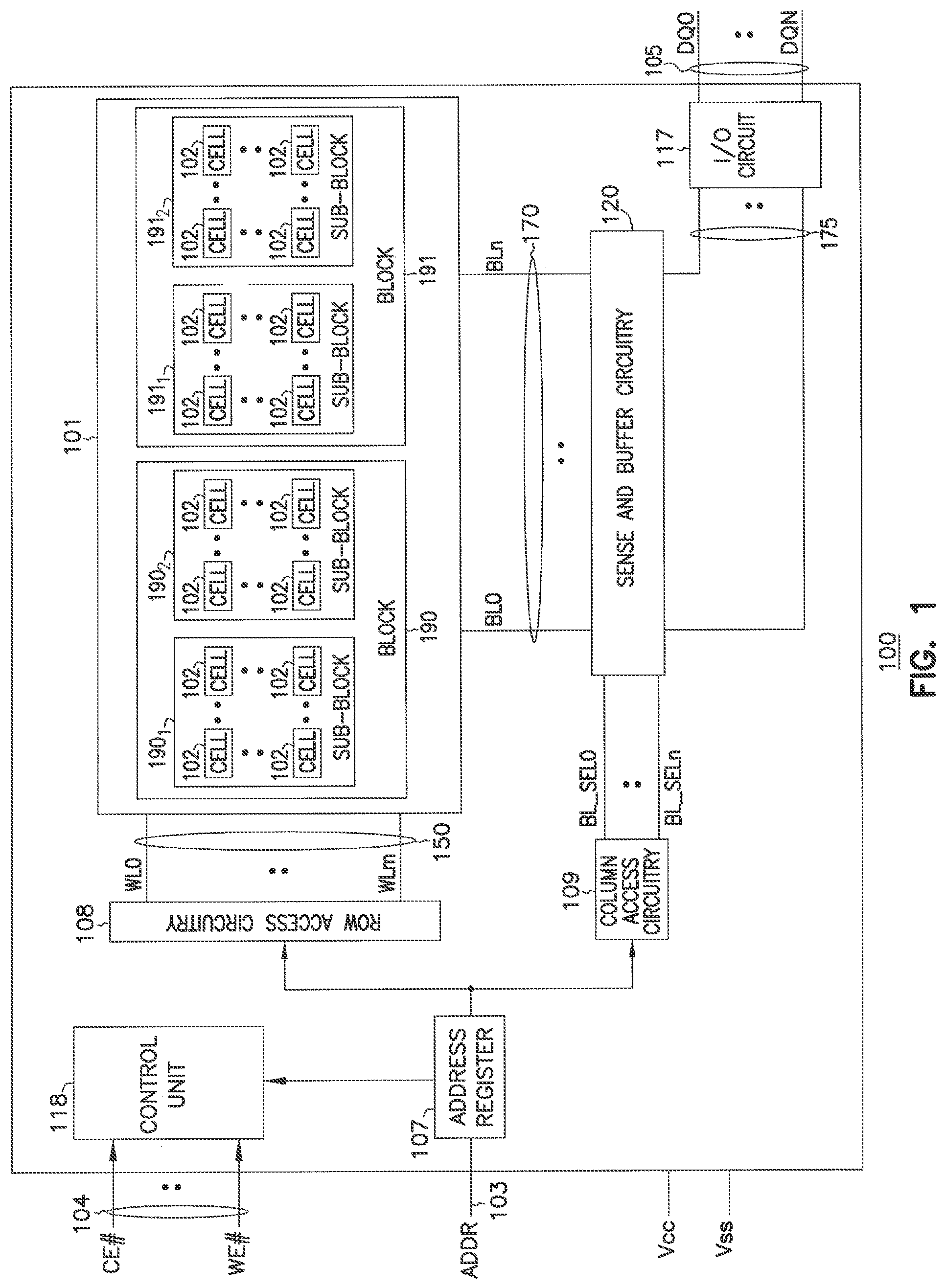 Patent US11785787 Figure 1 – 3D vertical nand memory device including multiple select lines and control lines having different vertical spacing