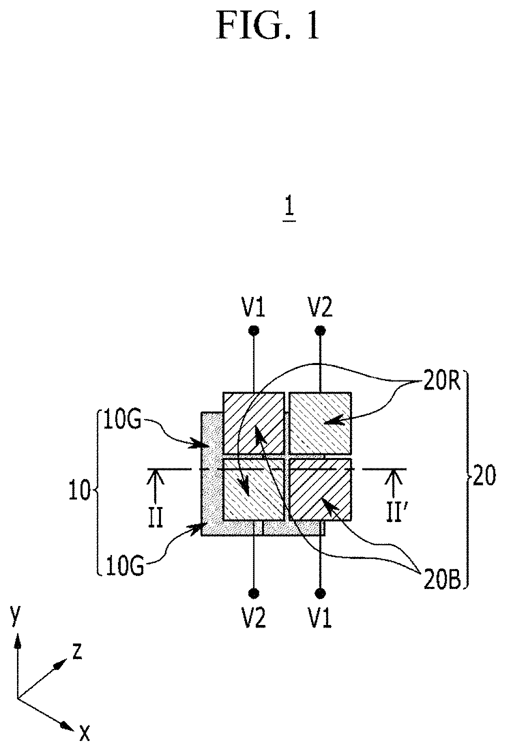 Patent US11785789 Figure 1 – Organic image sensors without color filters