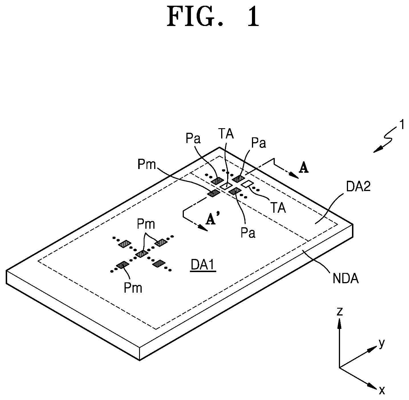 Patent US11785792 Figure 1 – Display apparatus having transmission area and method of manufacturing the same