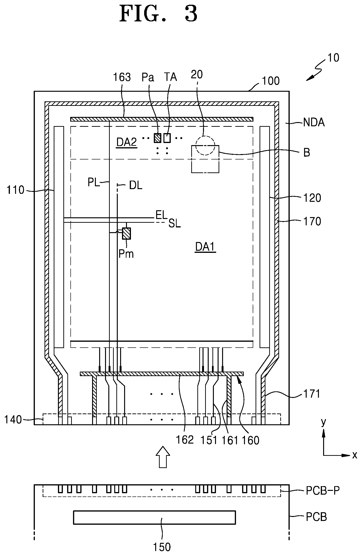 Patent US11785792 Figure 3 – Display apparatus having transmission area and method of manufacturing the same