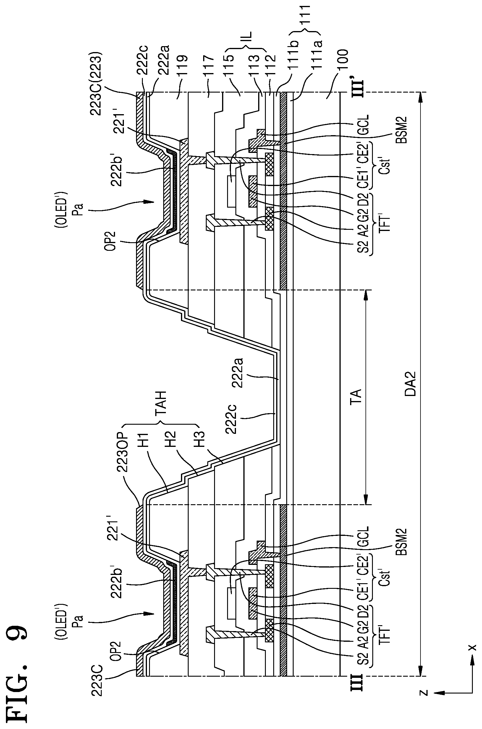 Patent US11785792 Figure 10 – Display apparatus having transmission area and method of manufacturing the same