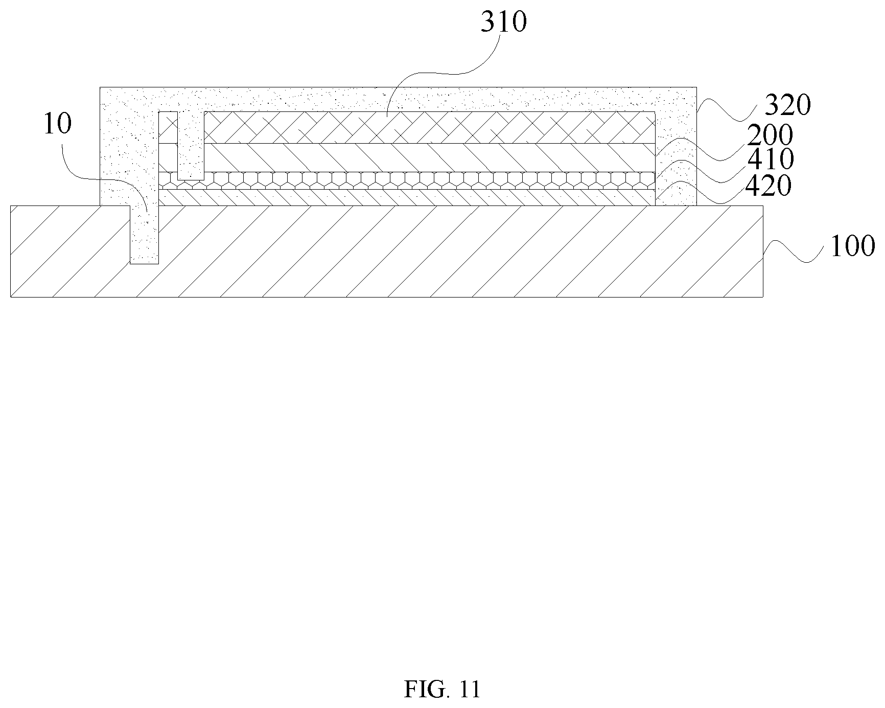 Patent US11785794 Figure 11 – OLED package structure, display panel and method for preparing package structure