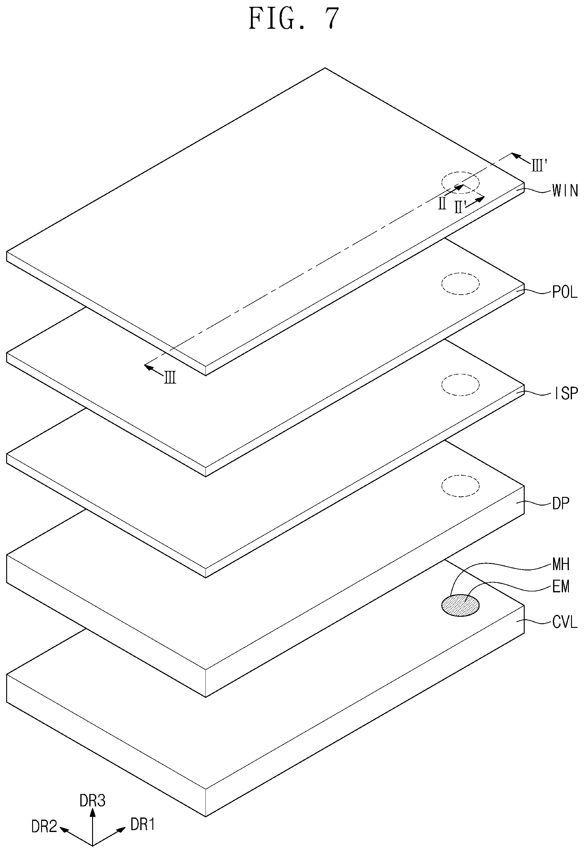 Patent US11785795 Figure 8 – Display device including protective layer below substrate