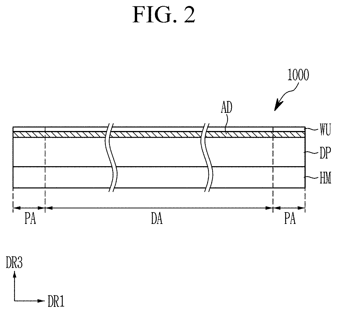 Patent US11785798 Figure 2 – Display with dam surrounding opening