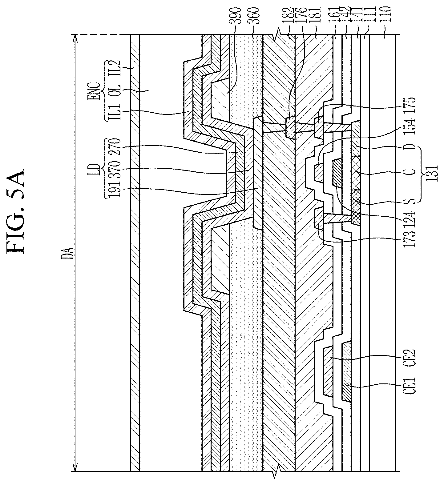 Patent US11785798 Figure 5 – Display with dam surrounding opening