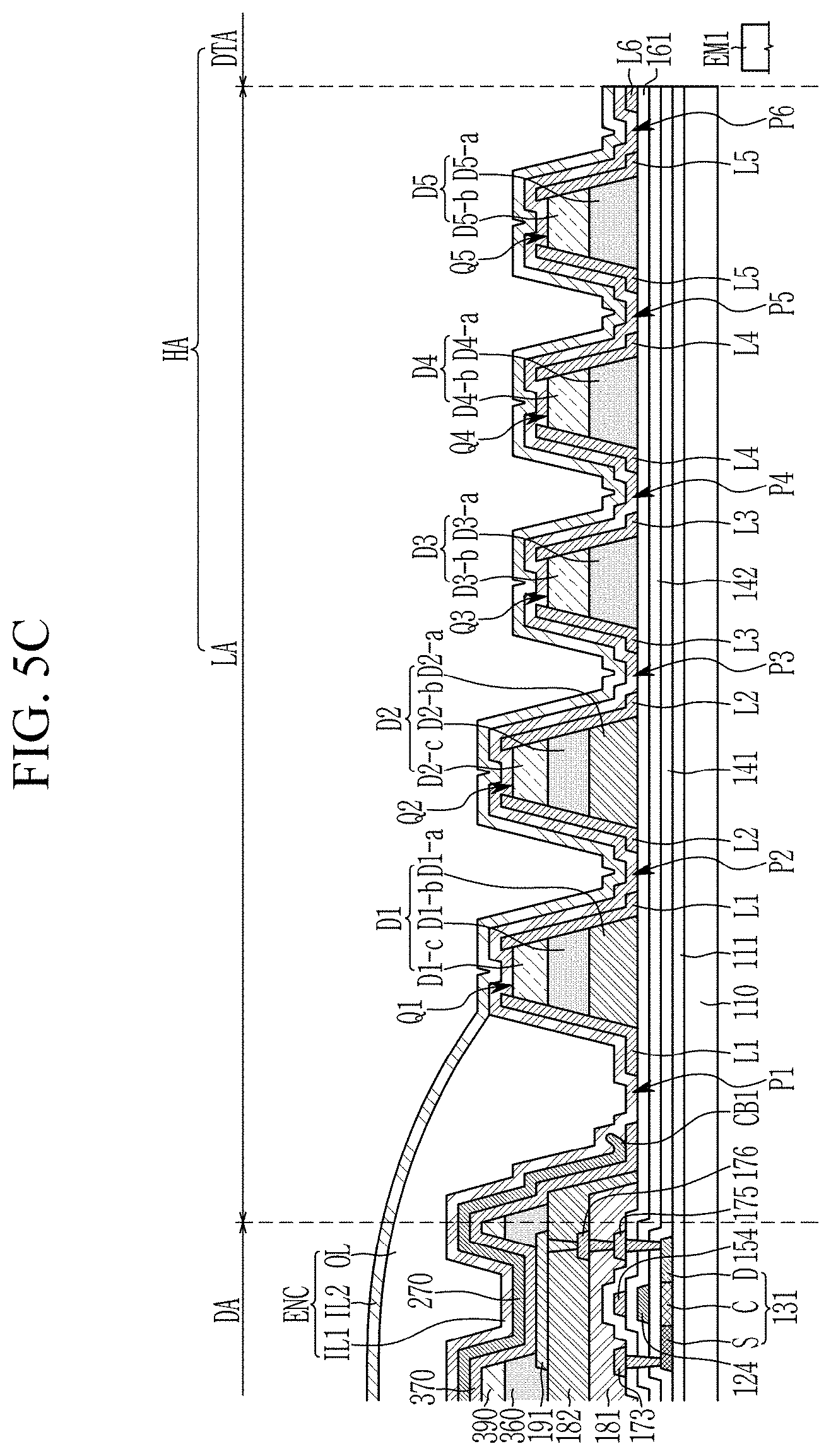 Patent US11785798 Figure 7 – Display with dam surrounding opening