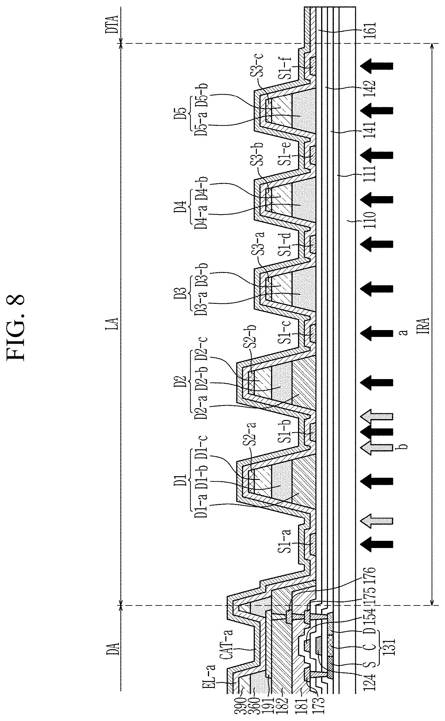 Patent US11785798 Figure 10 – Display with dam surrounding opening