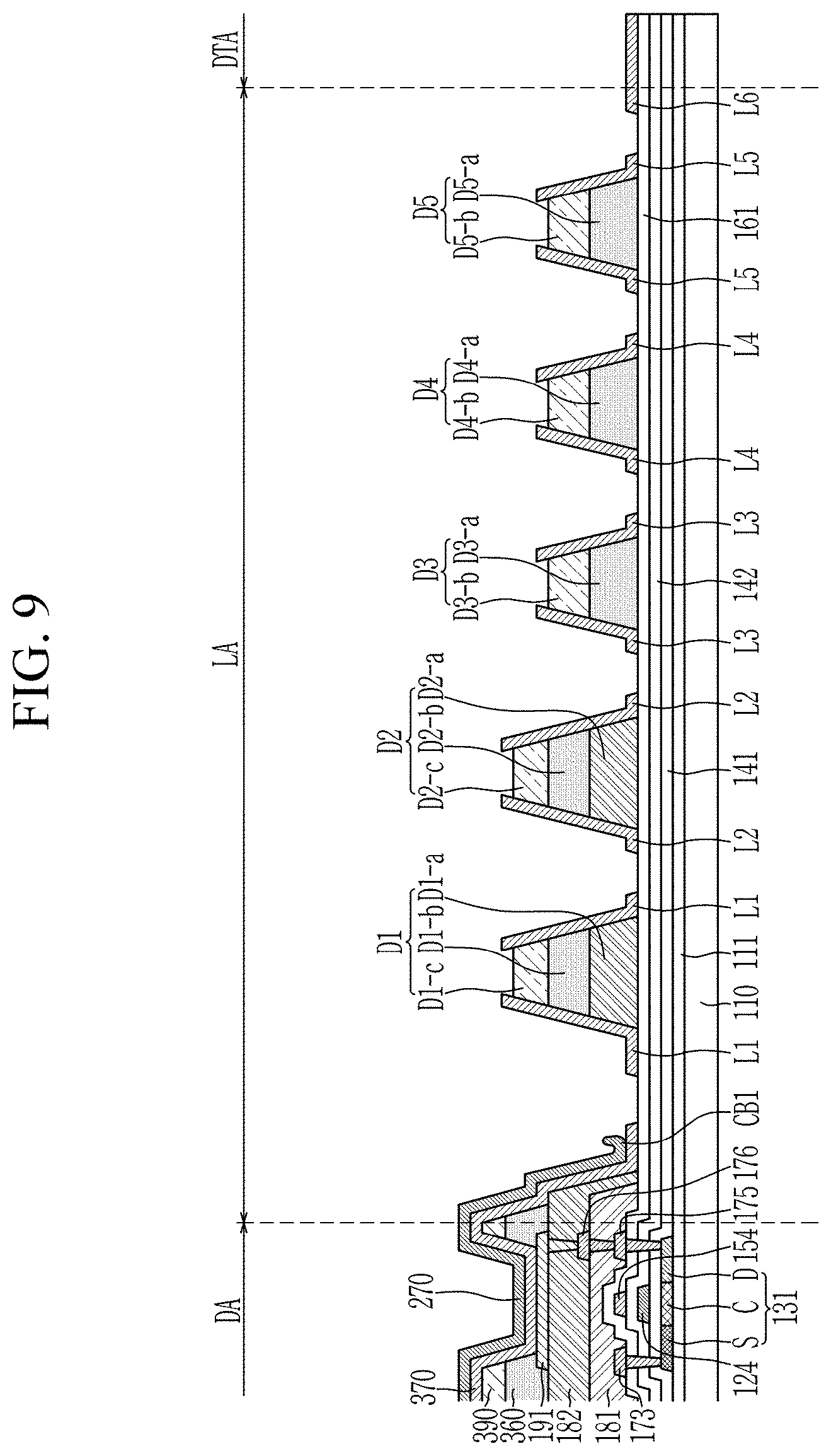 Patent US11785798 Figure 11 – Display with dam surrounding opening
