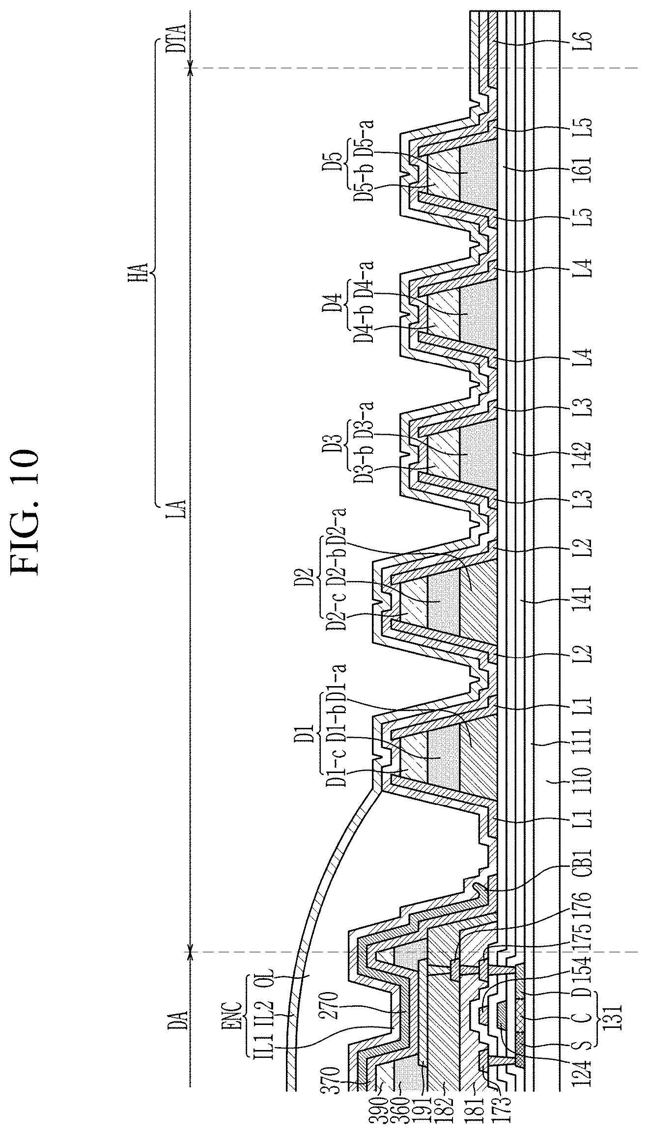 Patent US11785798 Figure 12 – Display with dam surrounding opening